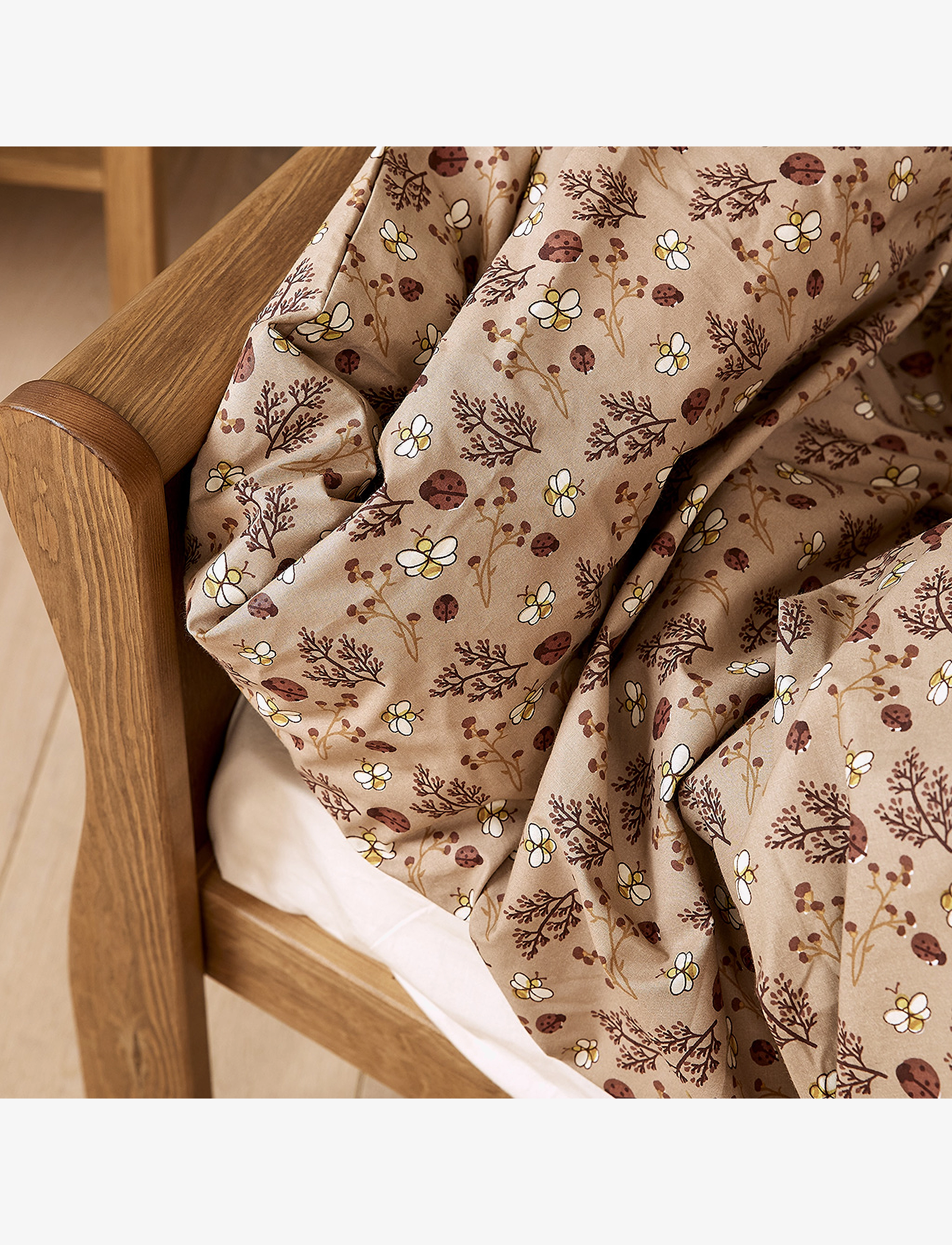 Nuuroo - Bera junior bed linen - sova - sand - flower bee - 2