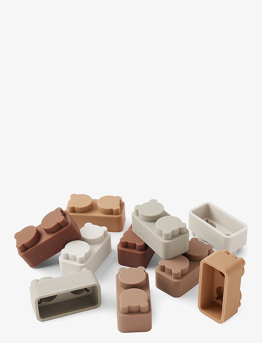Nuuroo - Pile silicone building bricks - 10 pcs. - byggklossar - brown color mix - 1