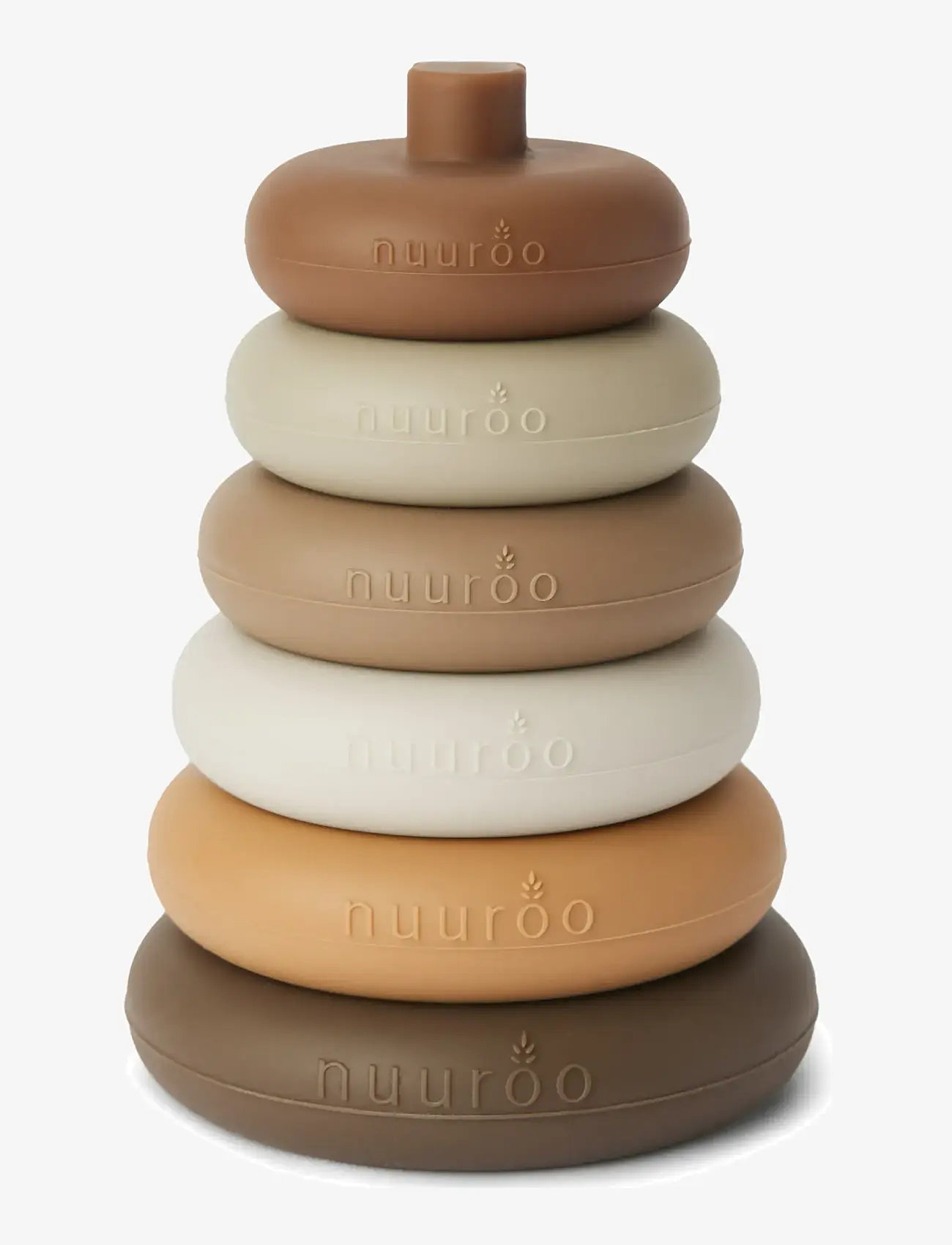 Nuuroo - Sasha silicone activity toy - stapelbara klossar - brown color mix - 0