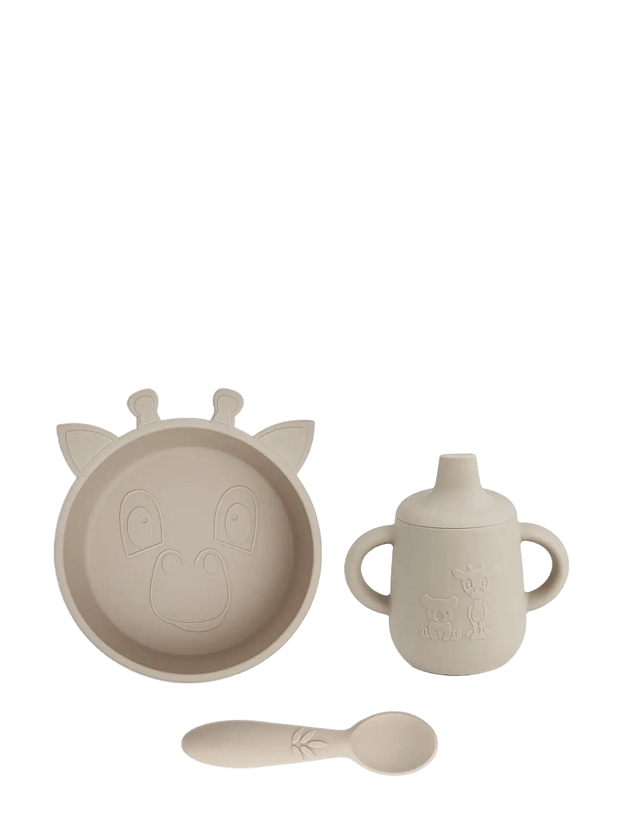 Nuuroo - Elias silicone dinner set 3-pack - serveringsset - cobblestone - 0