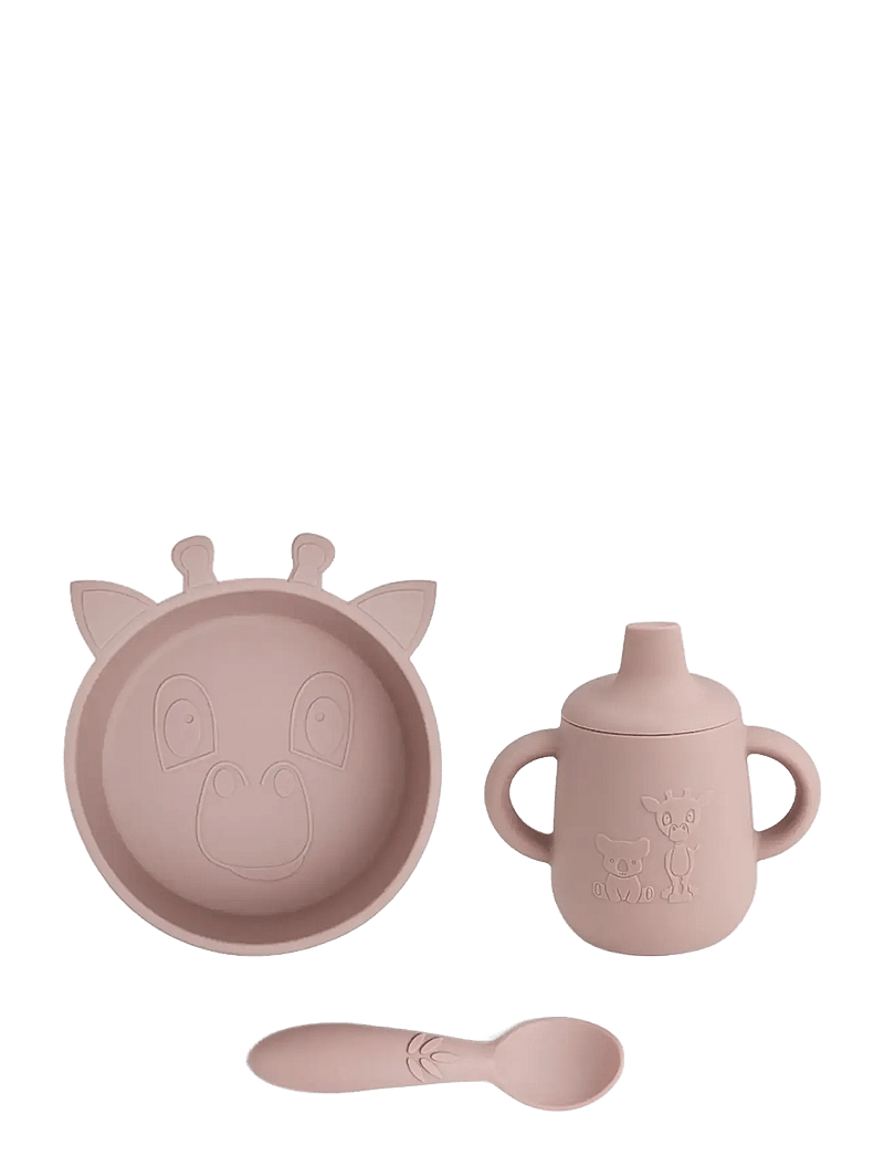 Nuuroo - Elias silicone dinner set 3-pack - essgeschirr - woodrose - 0