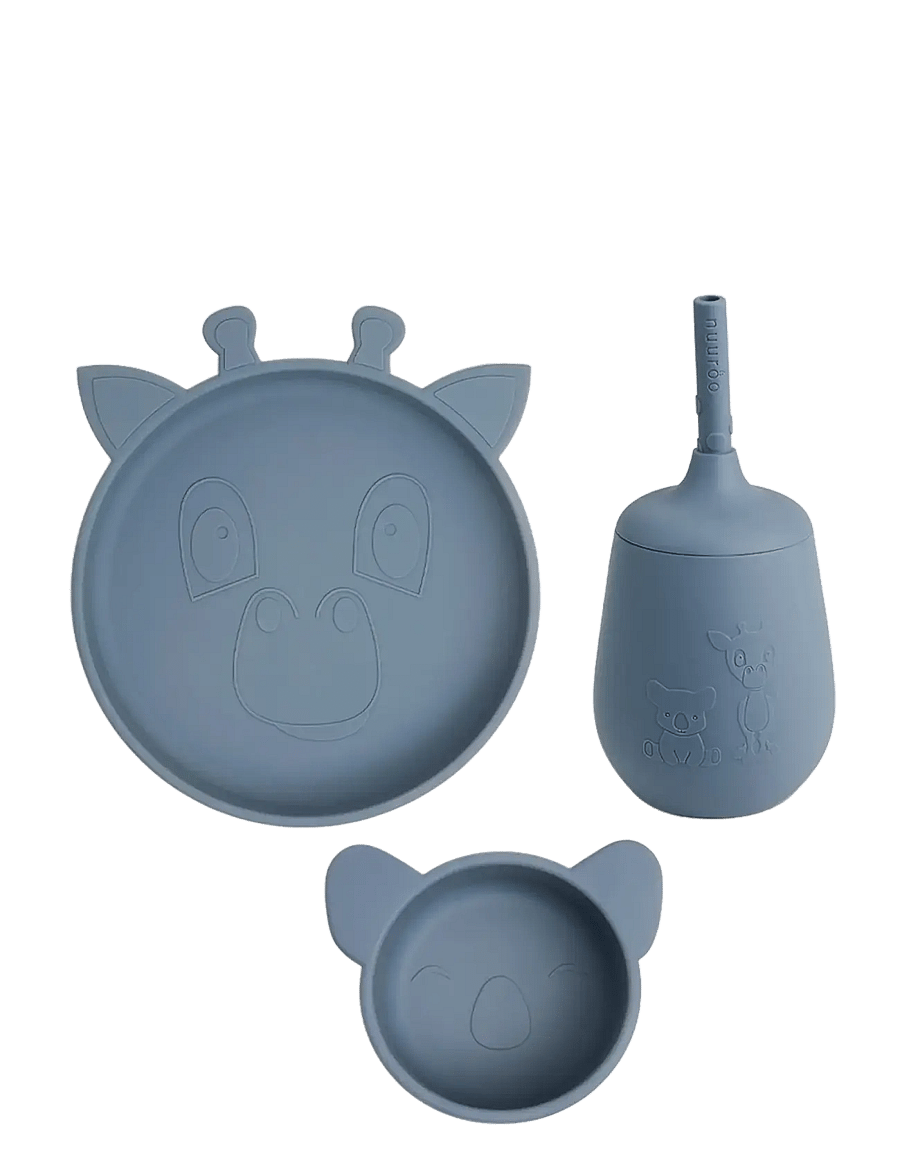 Nuuroo - Dian silicone dinner set 3-pack - serveringssæt - bering sea - 0