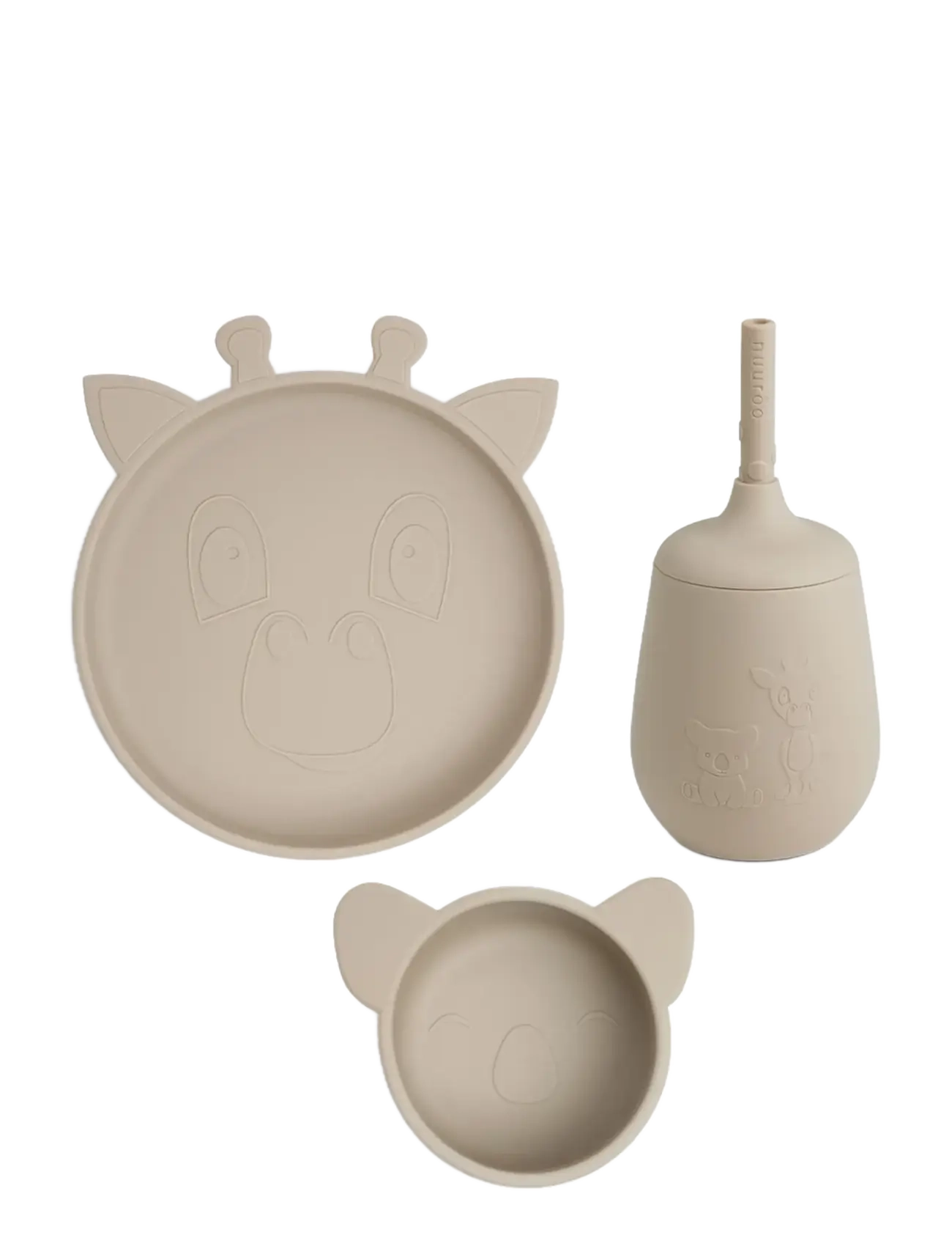 Nuuroo Dian Silicone Dinner Set 3-Pack, One Size, Baby Feeding, Beige - Sets, Kinder
