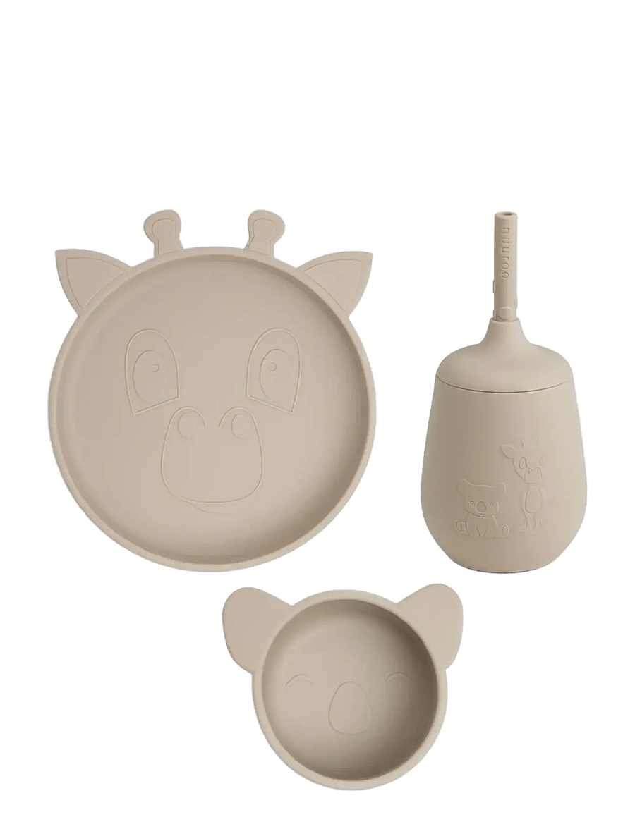 Nuuroo - Dian silicone dinner set 3-pack - serveringssæt - cobblestone - 0