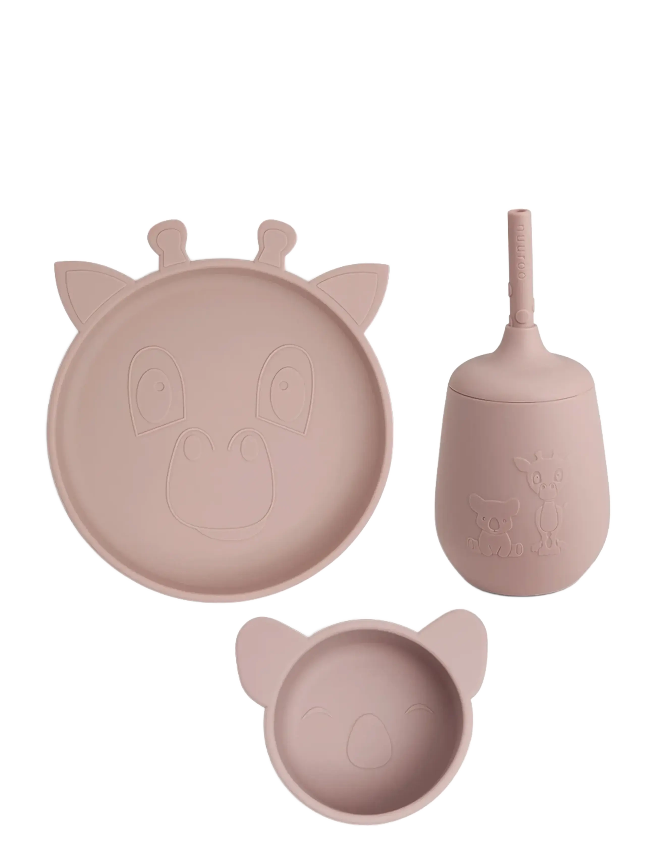 Nuuroo Dian Silicone Dinner Set 3-Pack, One Size, Baby Feeding, Rosa - Sets, Kinder