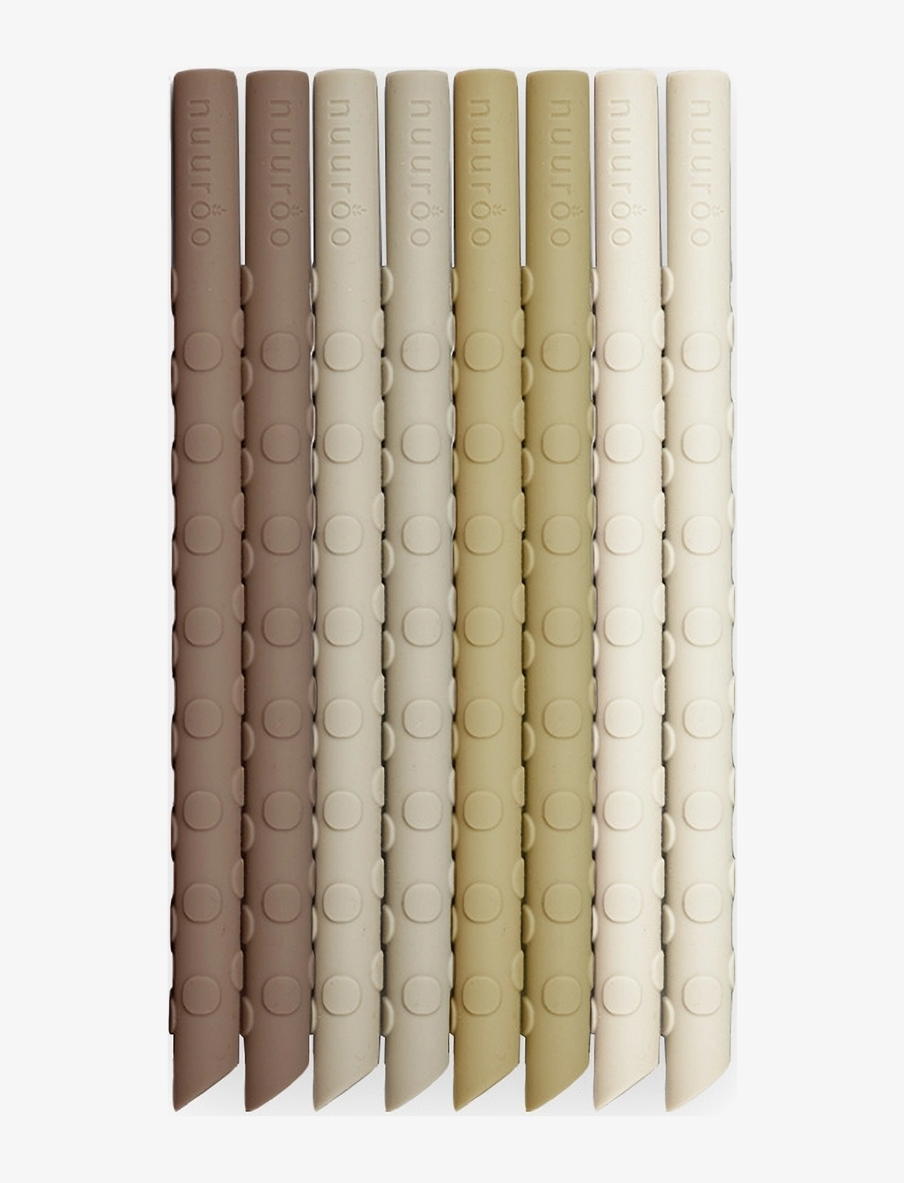 Nuuroo Ada silicone straw 8-pack - 4 for 3 - BROWN MIX / multi