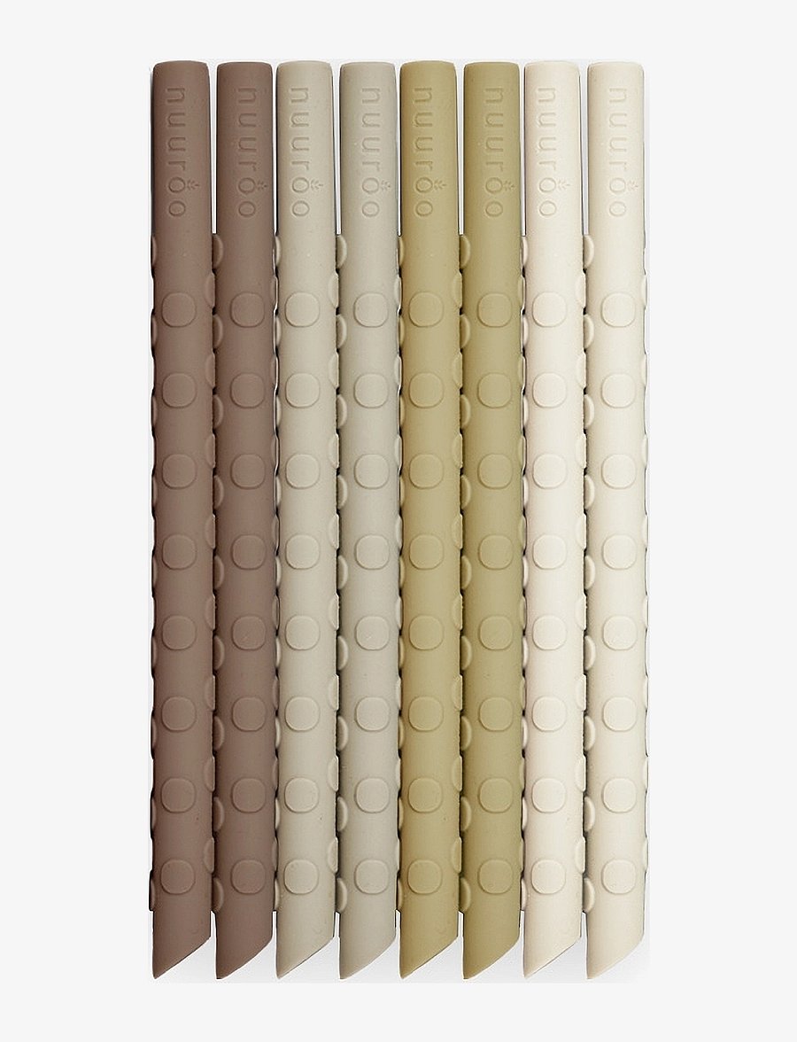 Nuuroo - Ada silicone straw 8-pack - accessoires - brown mix - 1