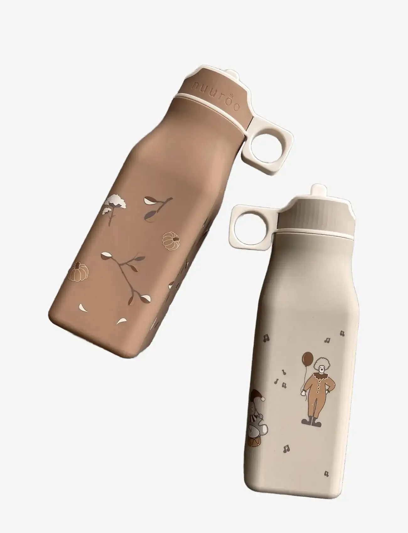 Nuuroo - Storm silicone drinking bottle 450 ml - schnabeltassen - cream carnival train - 1
