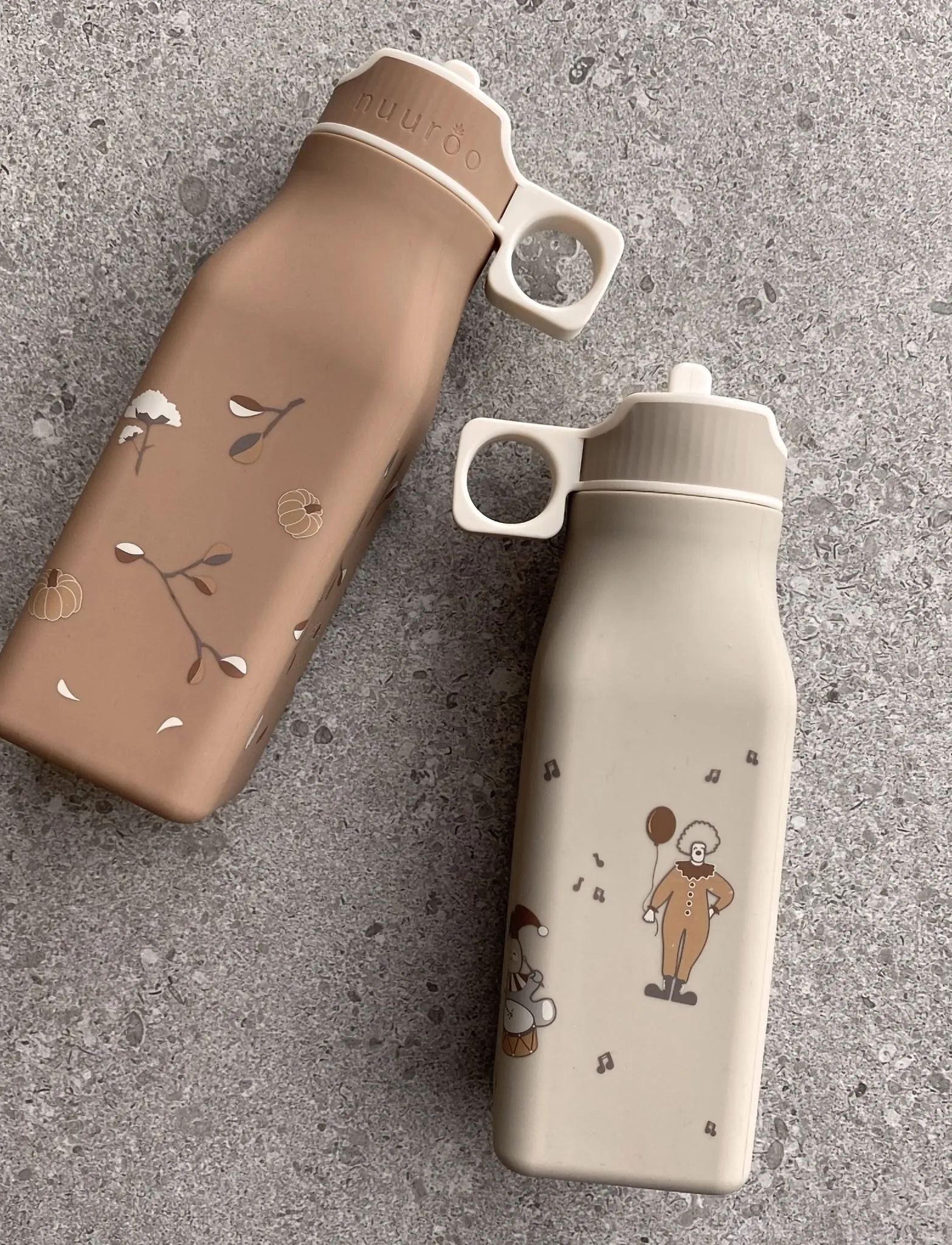 Nuuroo Storm Silicone Drinking Bottle 450 Ml, Børn, Silikone Drikkeflaske Med Sugerør, Brun, Str: 450 ML