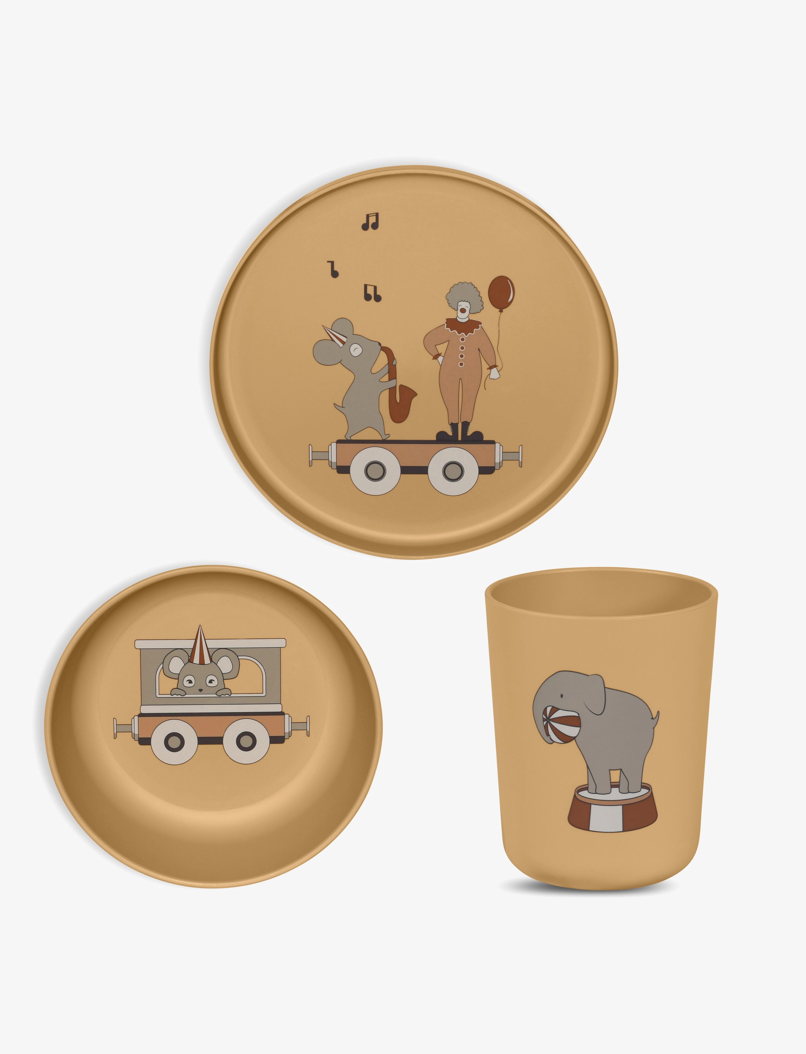 Nuuroo Milas Pla Dinner Set 3-Pack, Dinner Sæt, Brun, Str: ONE SIZE