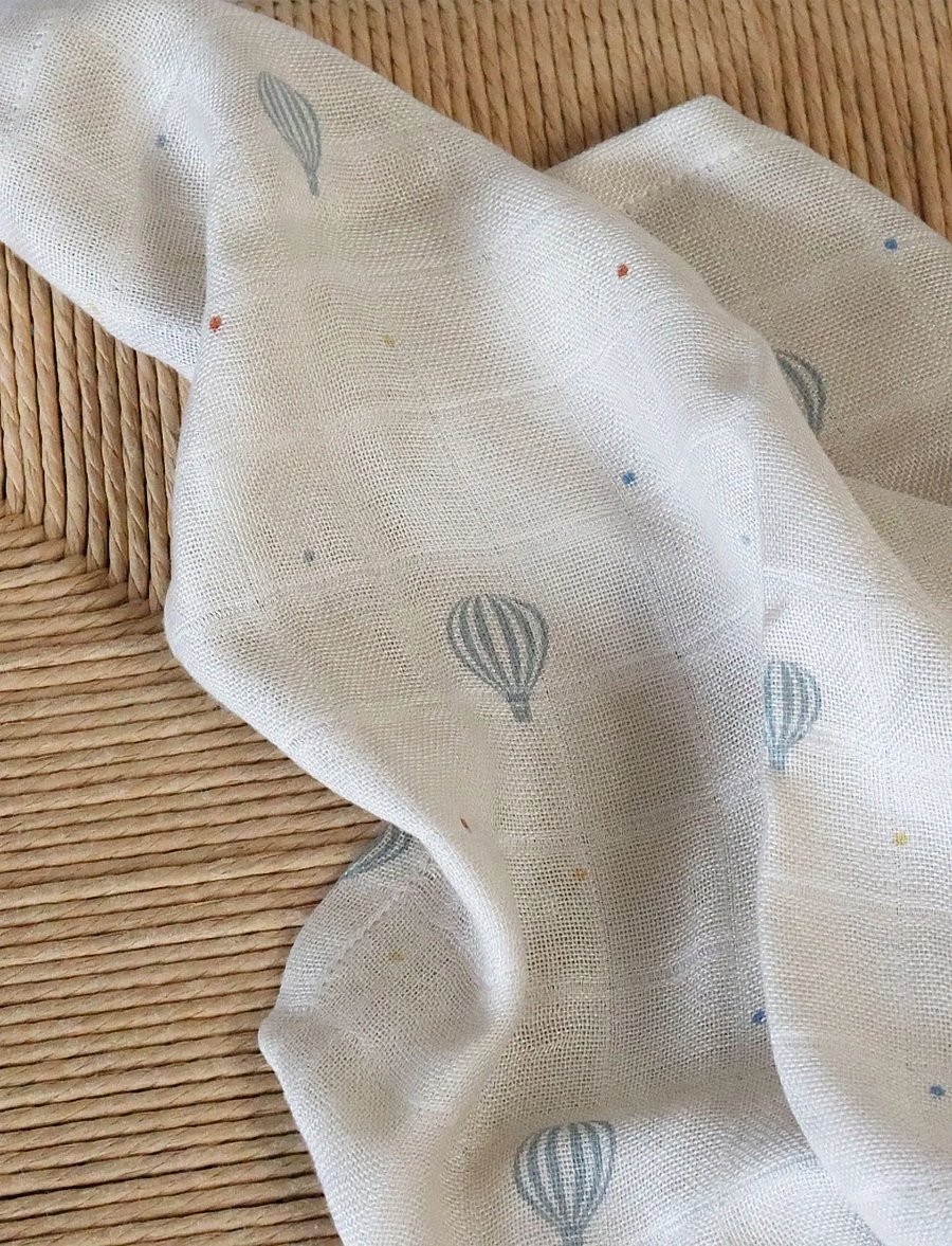 Nuuroo - Josefine bamboo muslin cloth 2-pack - plaids en mousseline - air balloon dot - 1