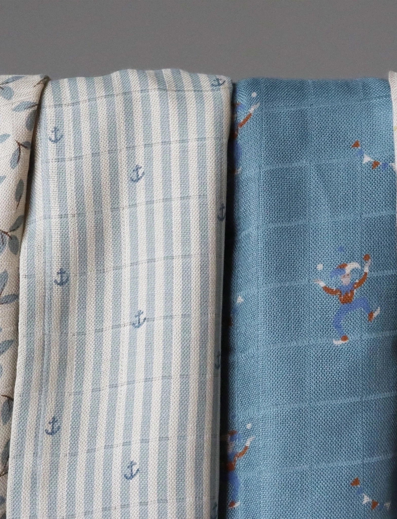 Nuuroo - Josefine bamboo muslin cloth 2-pack - muslins - stripe anchor - 1