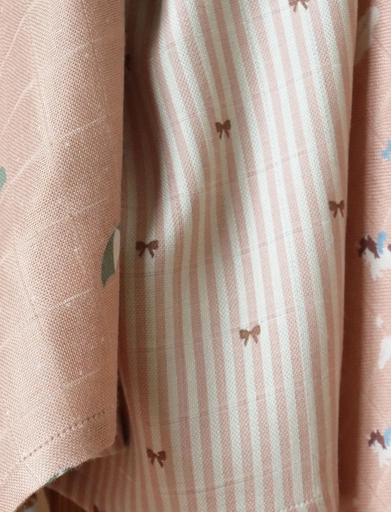 Nuuroo - Josefine bamboo muslin cloth 2-pack - muslinkluter - stripe bow - 2