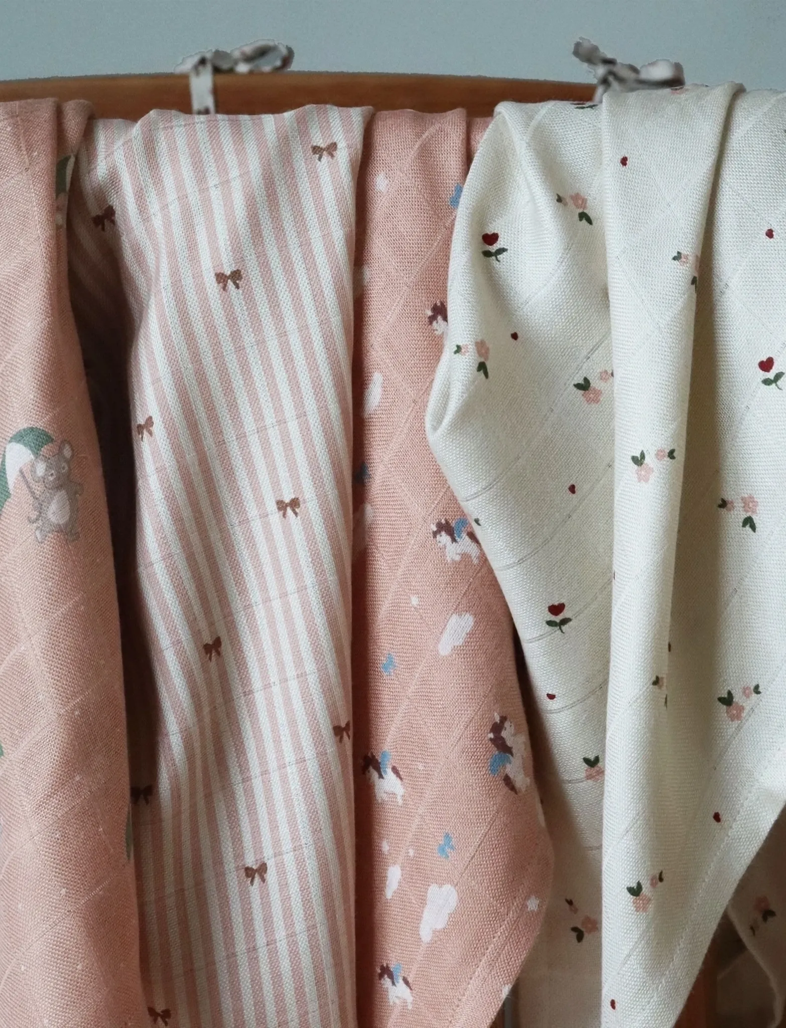 Nuuroo - Josefine bamboo muslin cloth 2-pack - muslinkluter - stripe bow - 3