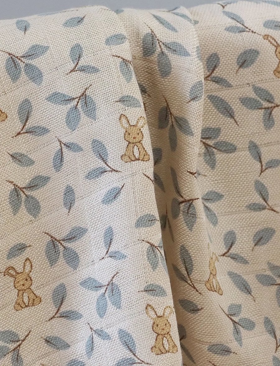 Nuuroo - Valentin bamboo muslin swaddle - musliinist tekid - bunny leaf - 1
