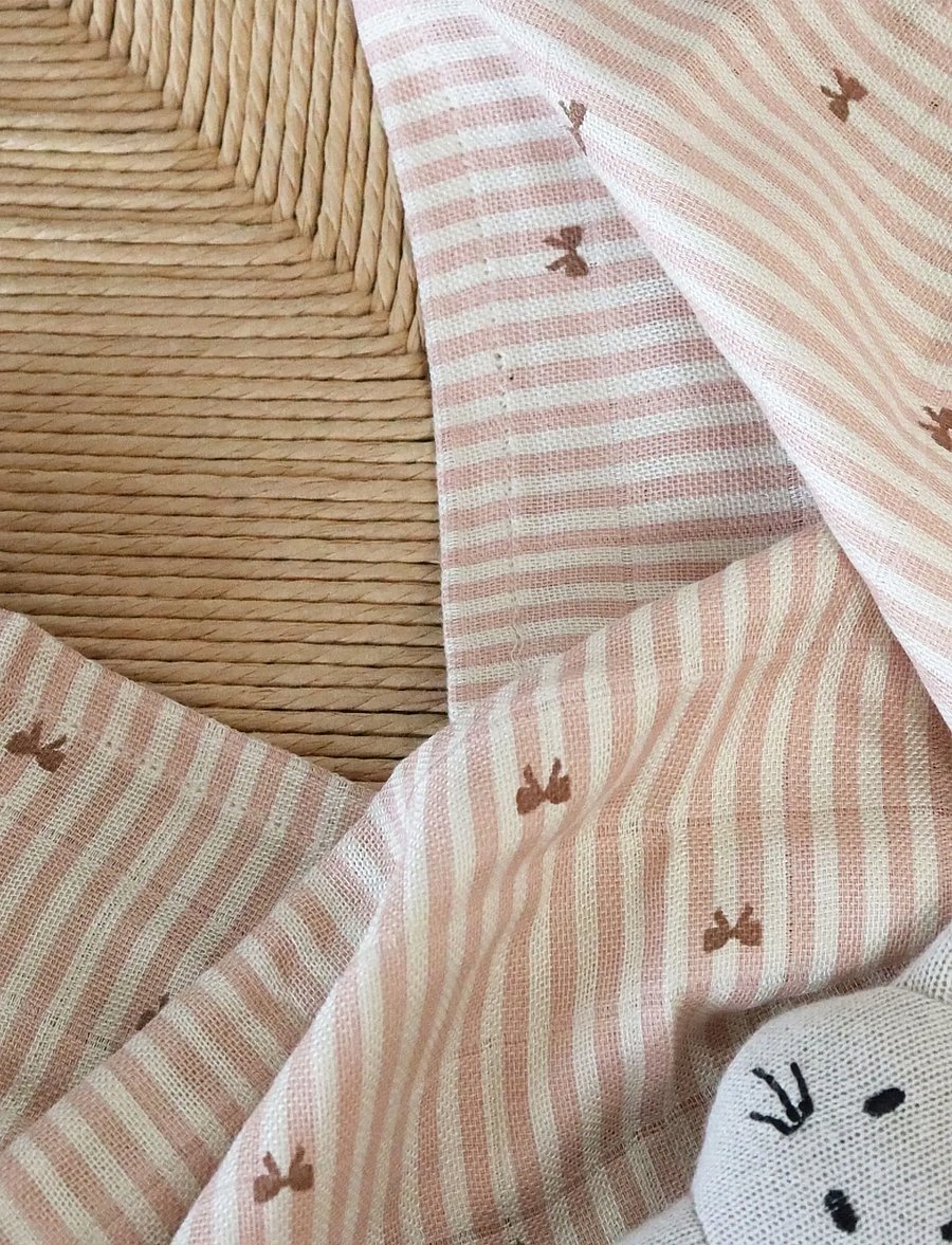 Nuuroo - Valentin bamboo muslin swaddle - musliinist tekid - stripe bow - 1