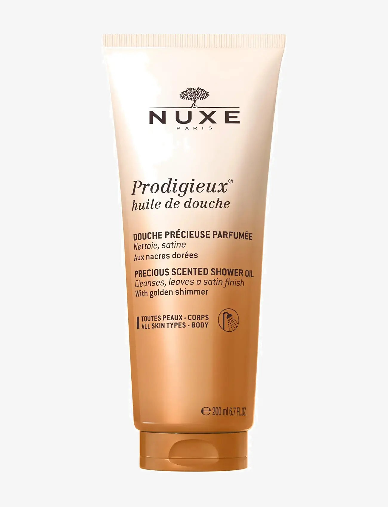 NUXE - PRODIGIEUSE SHOWER OIL BODY 200 ML - shower gel & bruseolier - clear - 1