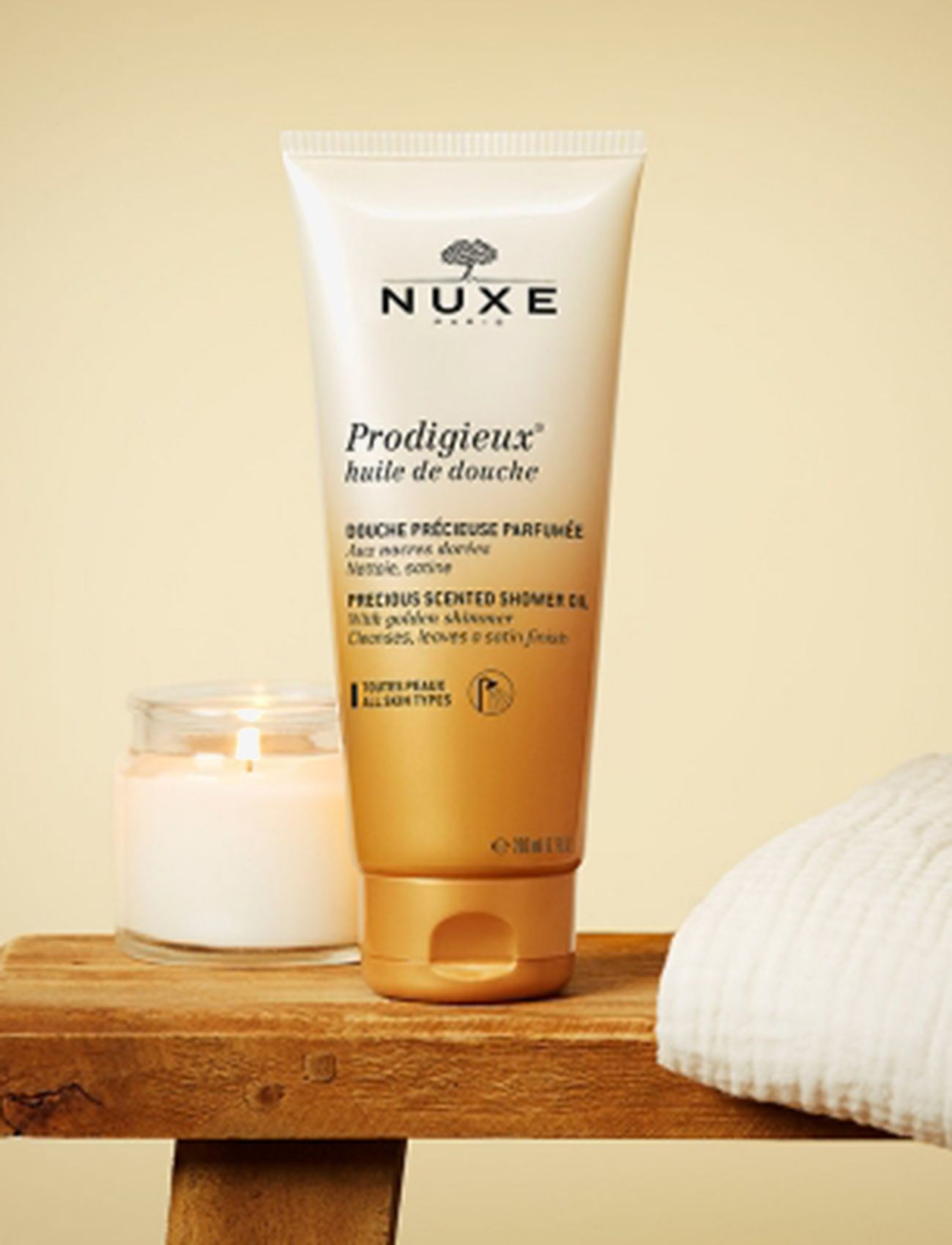 NUXE - PRODIGIEUSE SHOWER OIL BODY 200 ML - shower gel & bruseolier - clear - 2