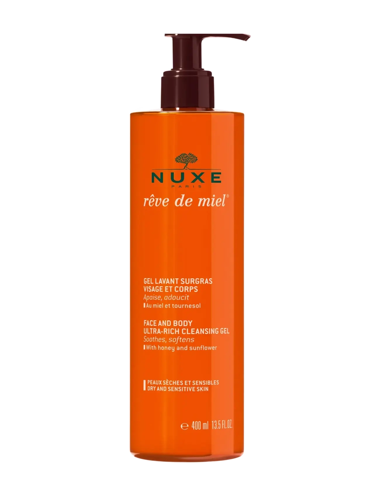 NUXE Face & Body Ultra-Rich Cleansing Gel, Rêve De Miel , Ansigtsvask & Rensemiddel, Nude, Str: 400ML