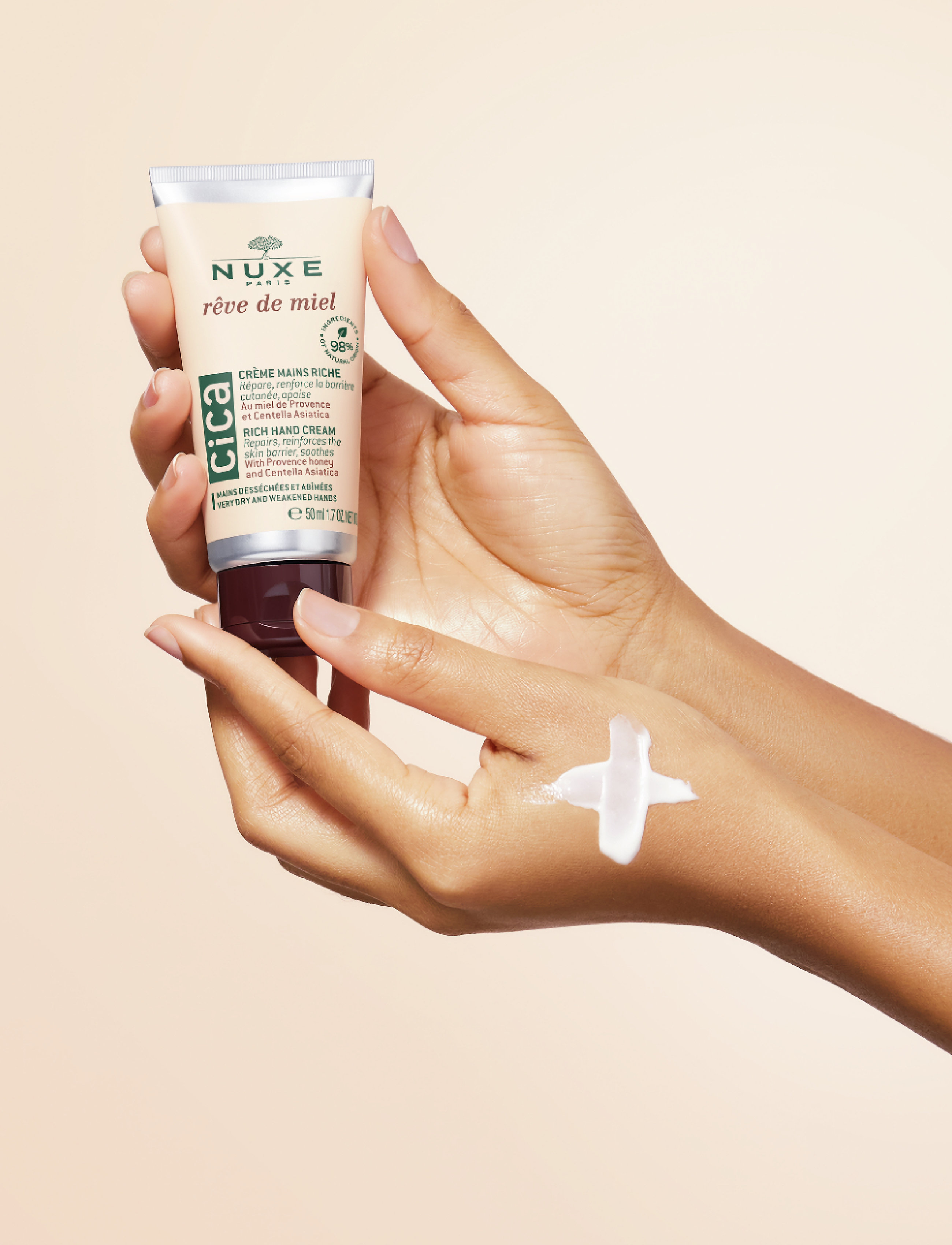 NUXE Cica Hand Cream 50 ml, 50 ml, Nude, Krop > Håndcreme, Herre