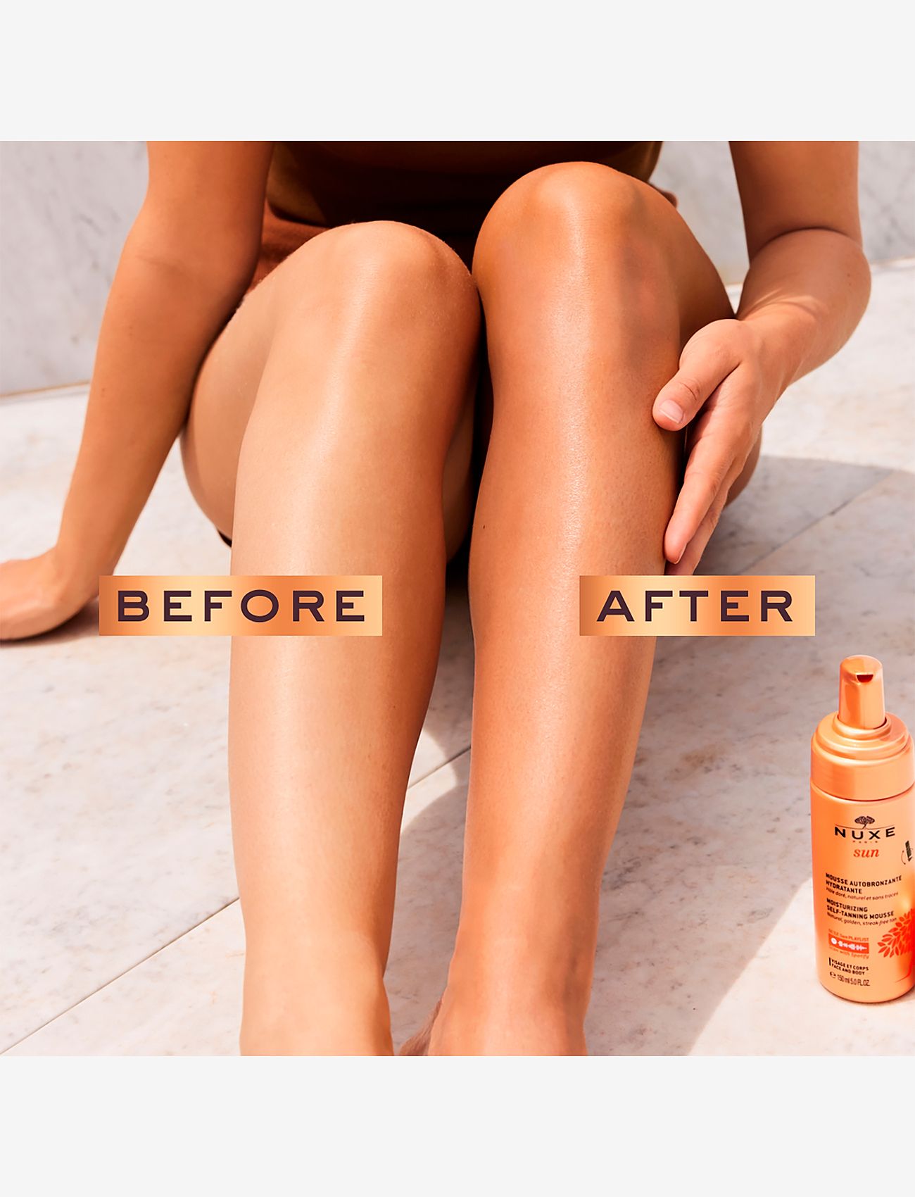 NUXE - SUN MOISTURIZING SELF-TANNING MOUSSE 150ML - mousse - clear - 4
