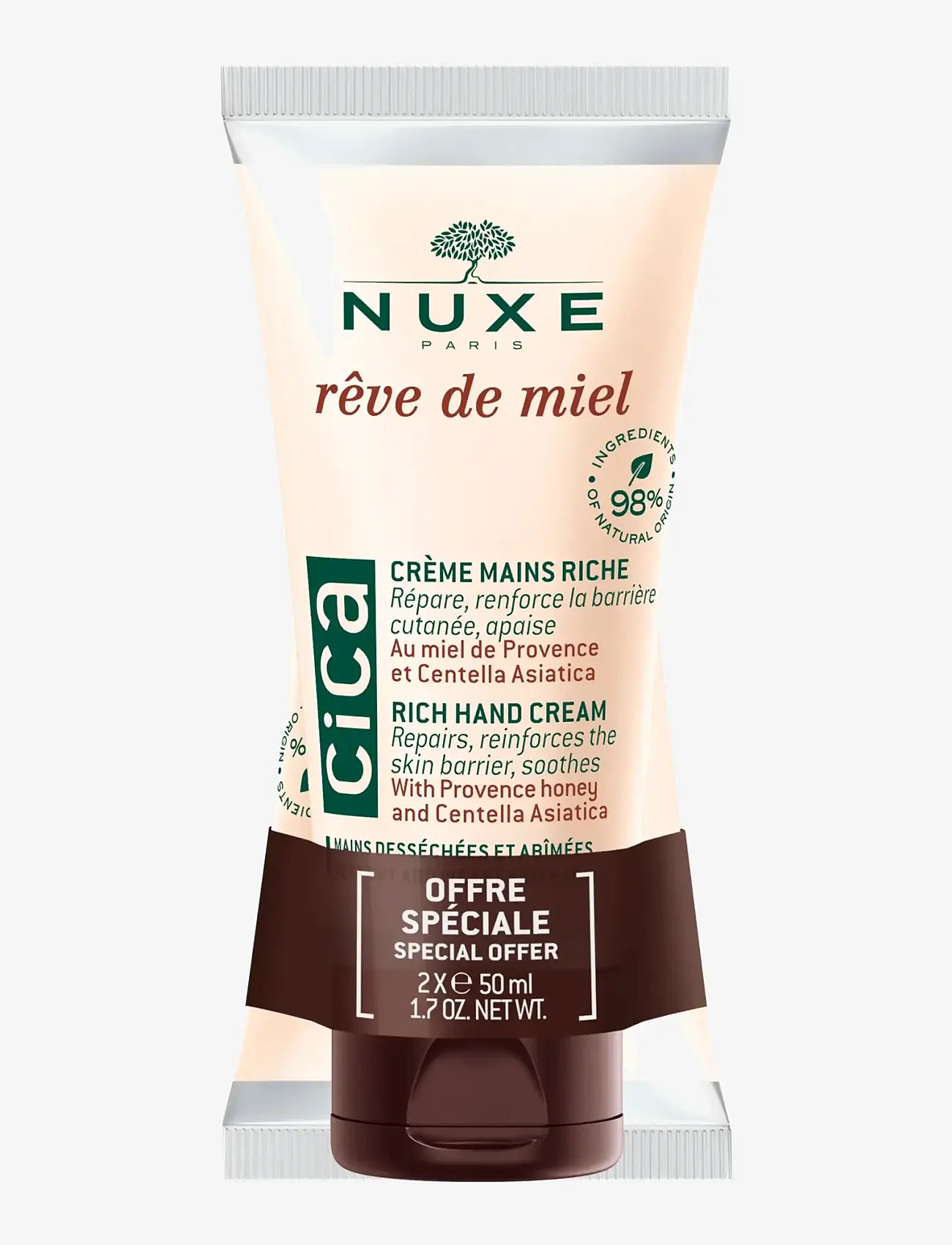 NUXE - Reve De Miel Cica Hand Cream Duopack 2 x 50 ml - handkräm - clear - 0