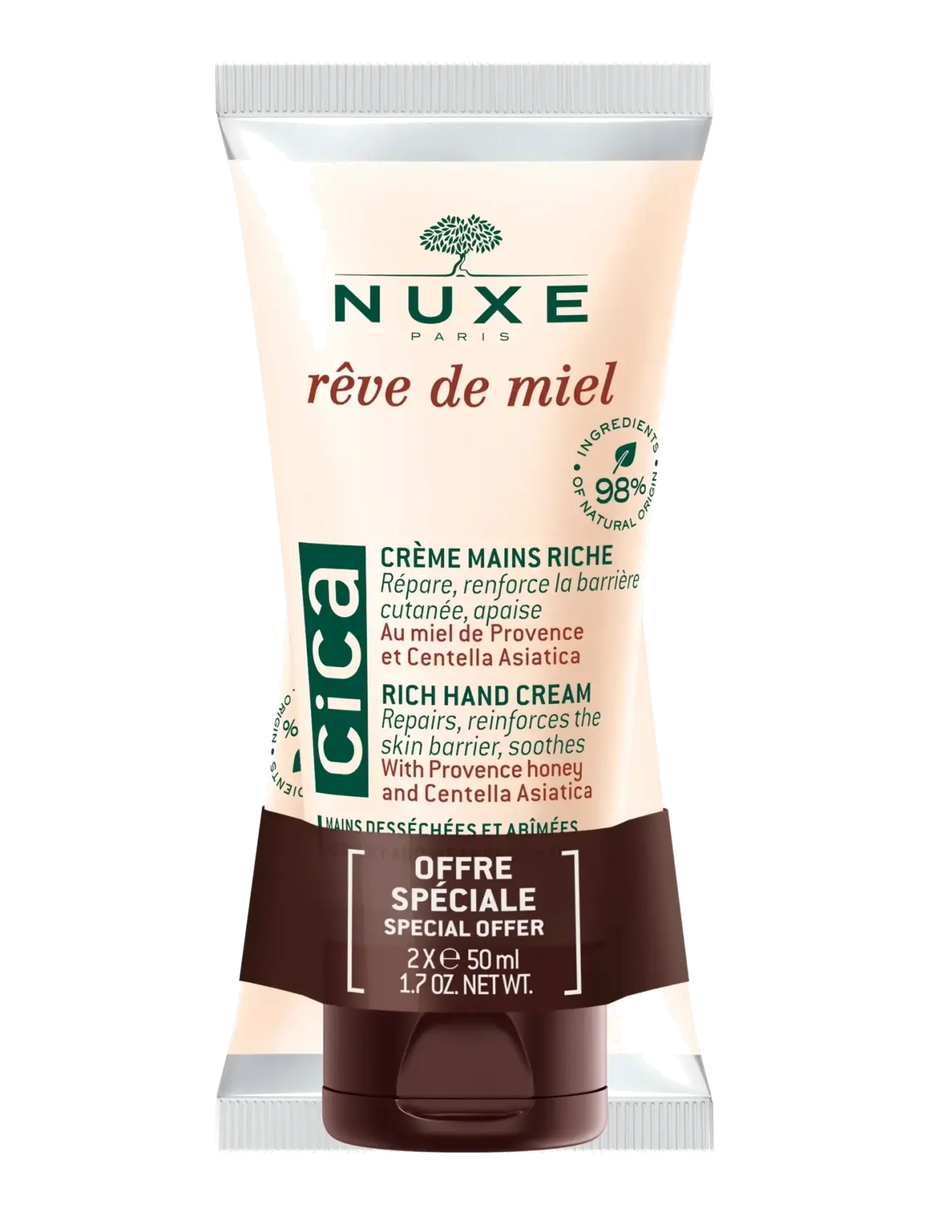 NUXE Reve De Miel Cica Hand Cream Duopack 2 x 50 ml - Sæber & Håndcremer - CLEAR / undefined