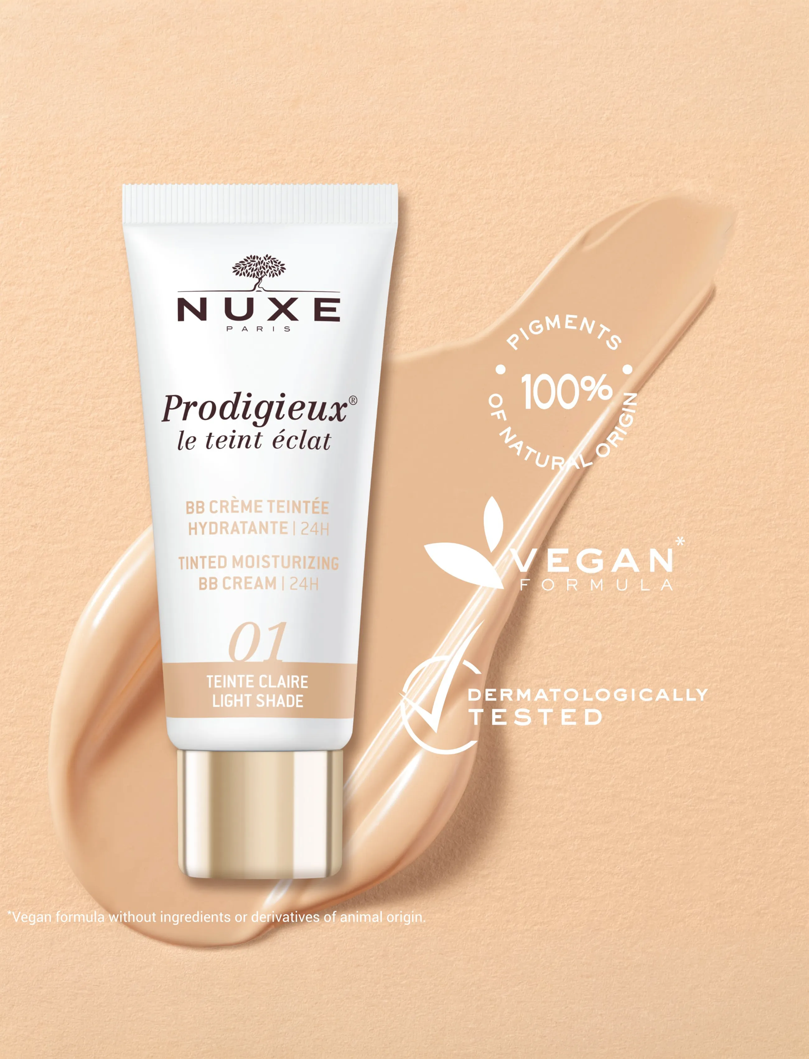 NUXE - PRODIGIEUX® BB CREAM | 24H - LIGHT 30 ML - smink - beige - 2
