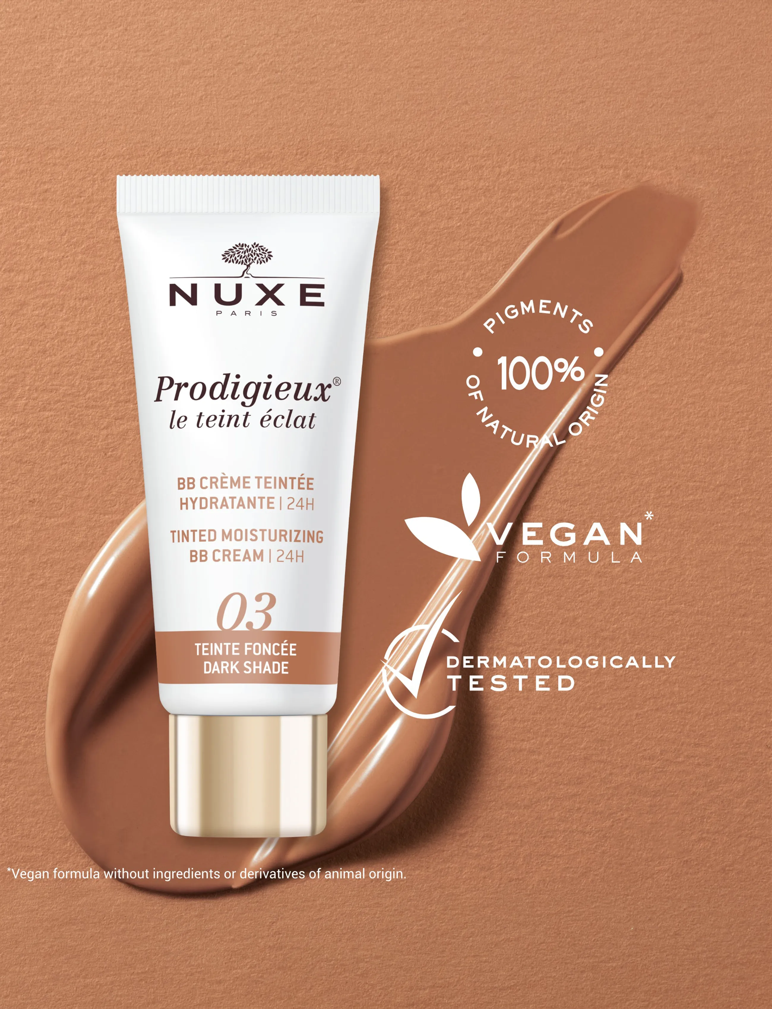 NUXE - PRODIGIEUX® BB CREAM | 24H - DARK 30 ML - sminke - brown - 2