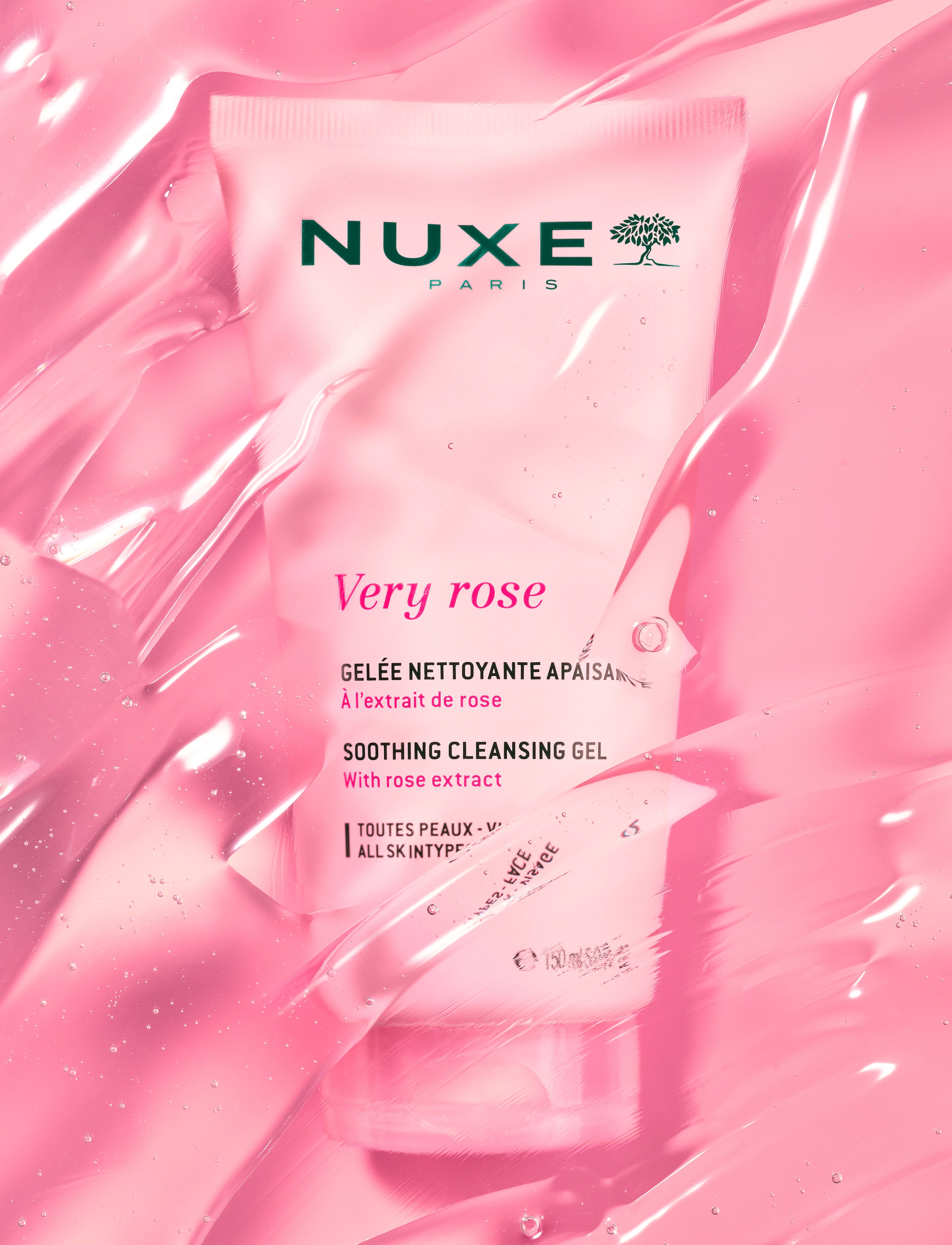NUXE - VERY ROSE SOOTHING CLEANSING GEL 150 ML - hreinsigel - clear - 2