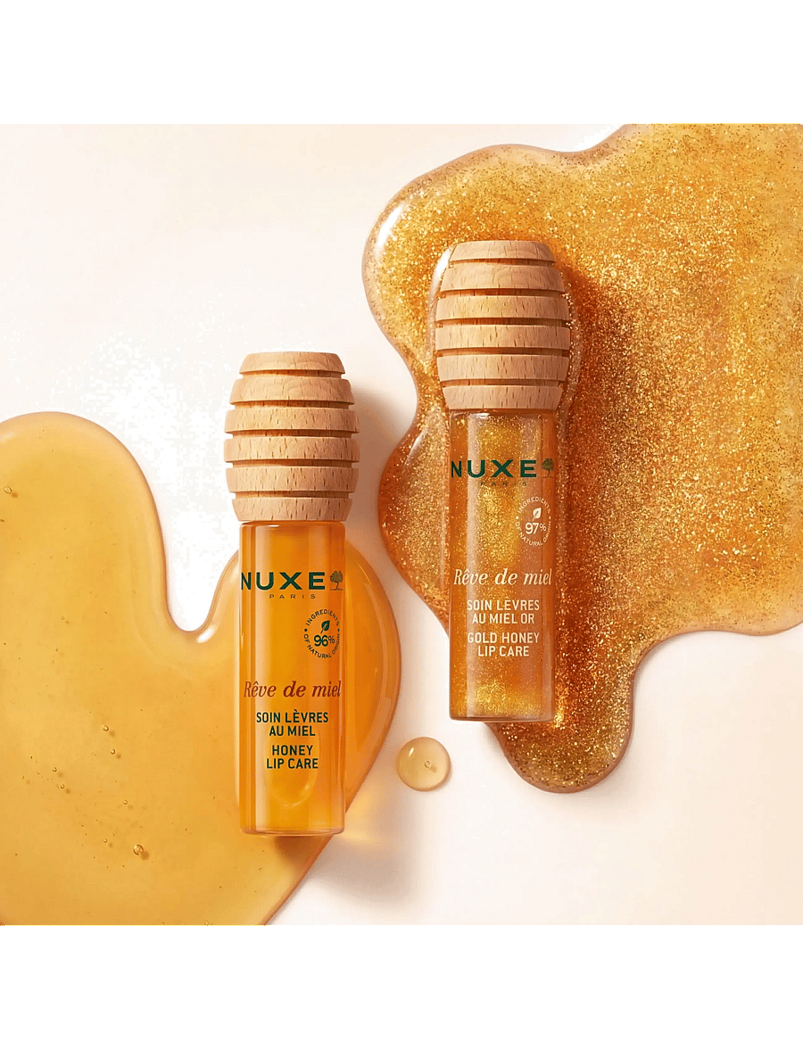NUXE - Reve De Miel Honey Lip Fluid Gold 10 ml - förðunarvörur - gold - 5