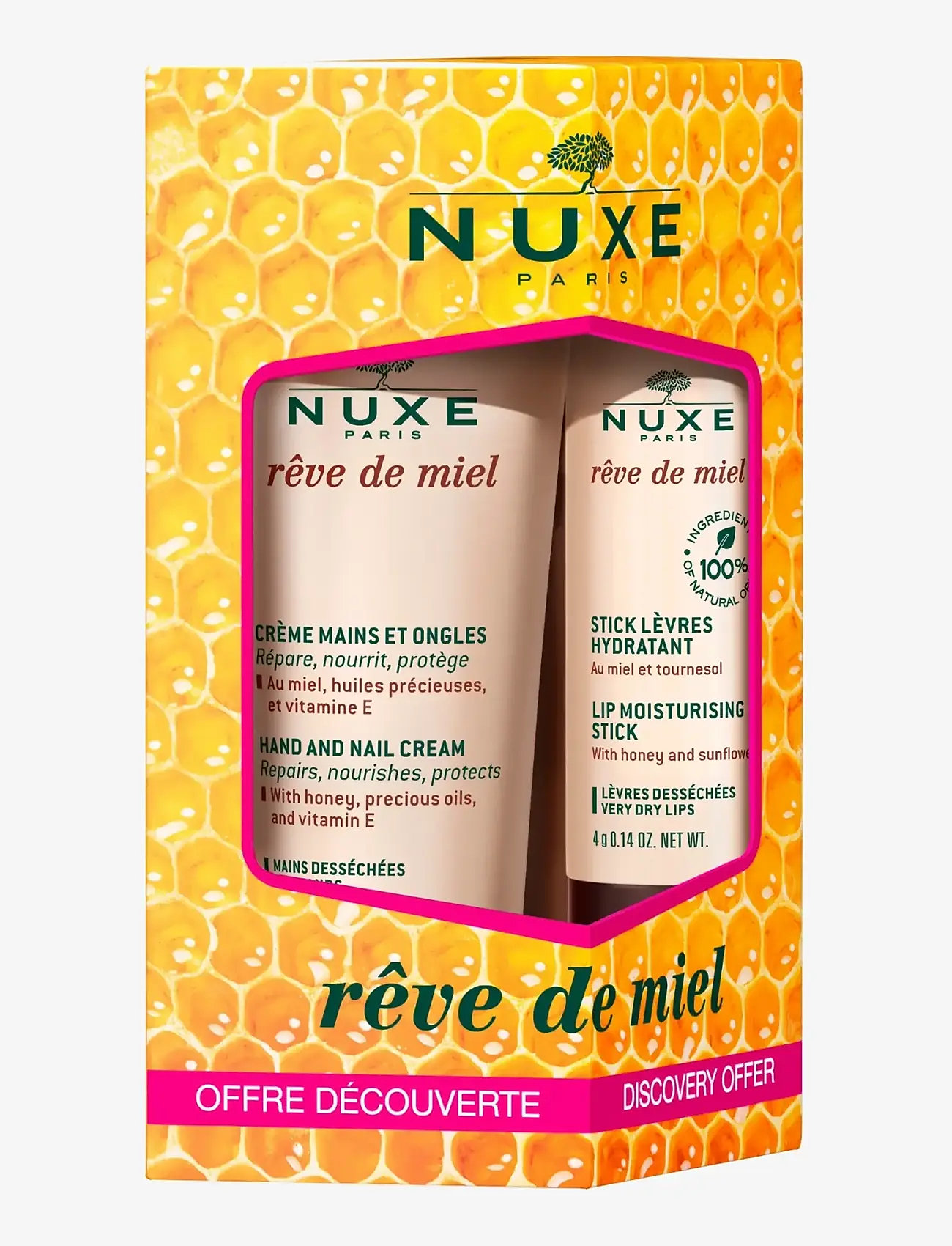 NUXE - Reve De Miel Hand & Lip Kit - varakrem - clear - 0