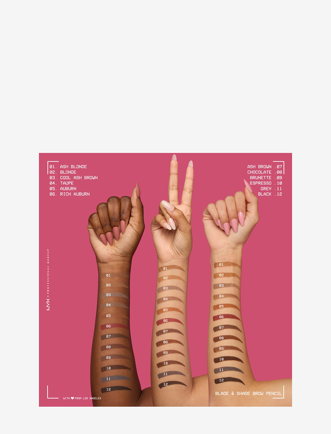 NYX Professional Makeup - NYX Professional Makeup Blade & Shade brynpenna 01 Ash Blonde 0,1 g - konfirmation - rich auburn - 5