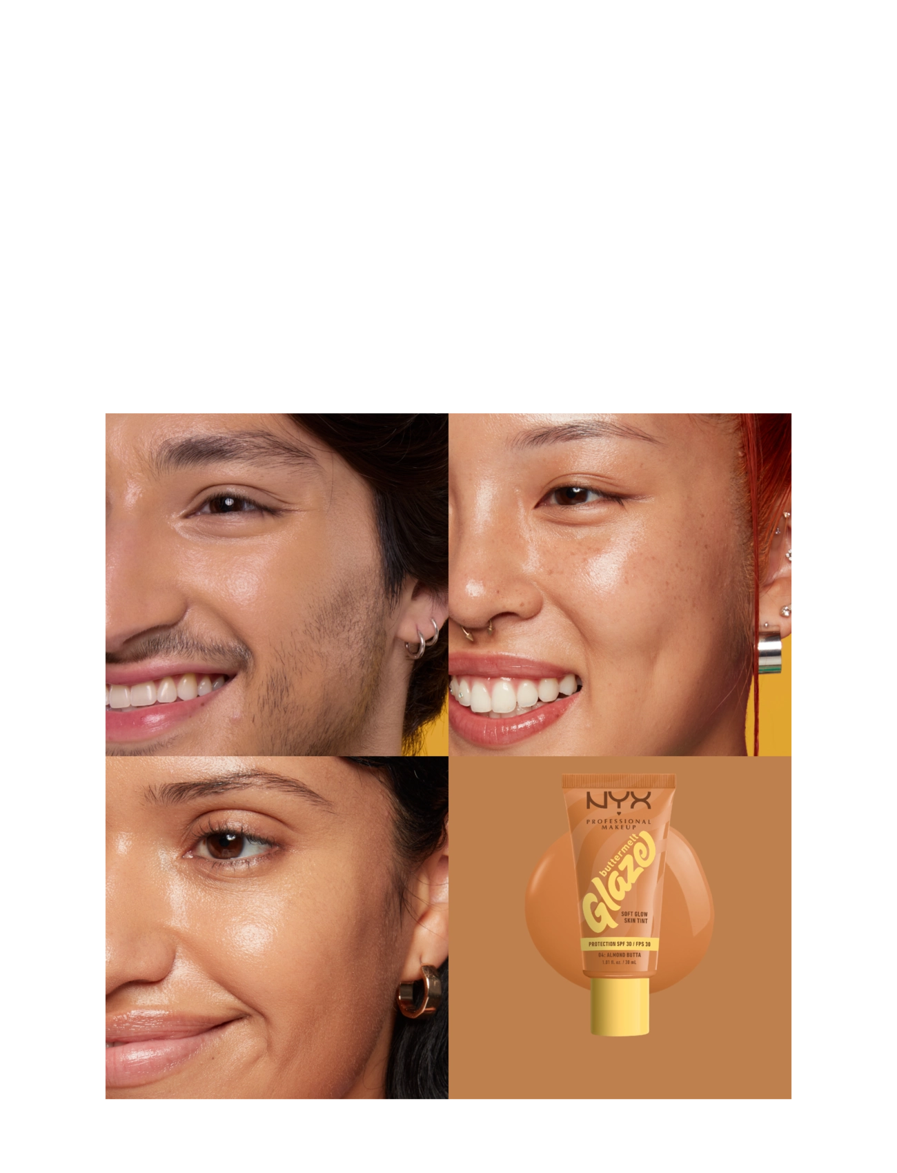 NYX Professional Makeup - NYX Professional Makeup Buttermelt Glaze Skin Tint SPF30 foundation 08 Nutmeg Butta 30 ml - makeup - almond butta - 1