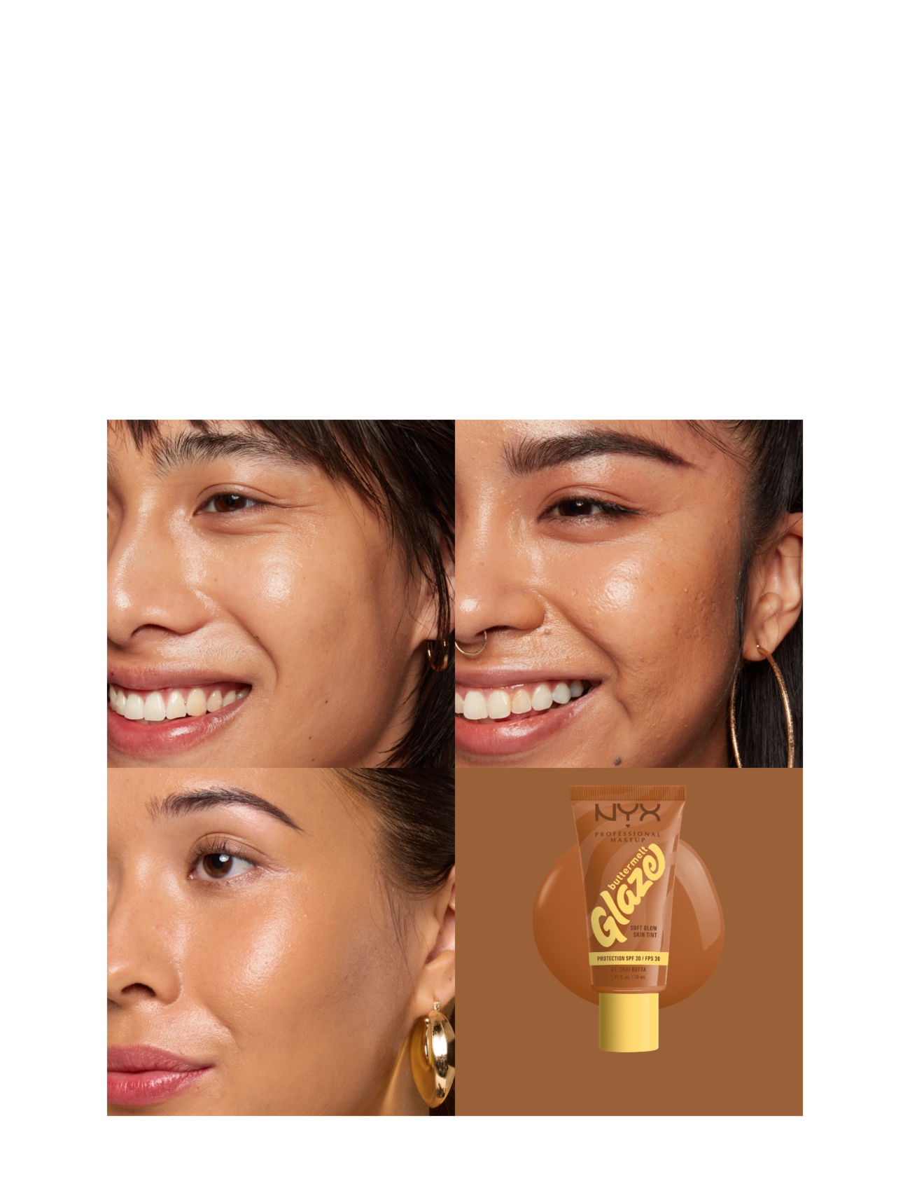 NYX Professional Makeup - NYX Professional Makeup Buttermelt Glaze Skin Tint SPF30 foundation 08 Nutmeg Butta 30 ml - festtøj til outletpriser - chai butta - 1