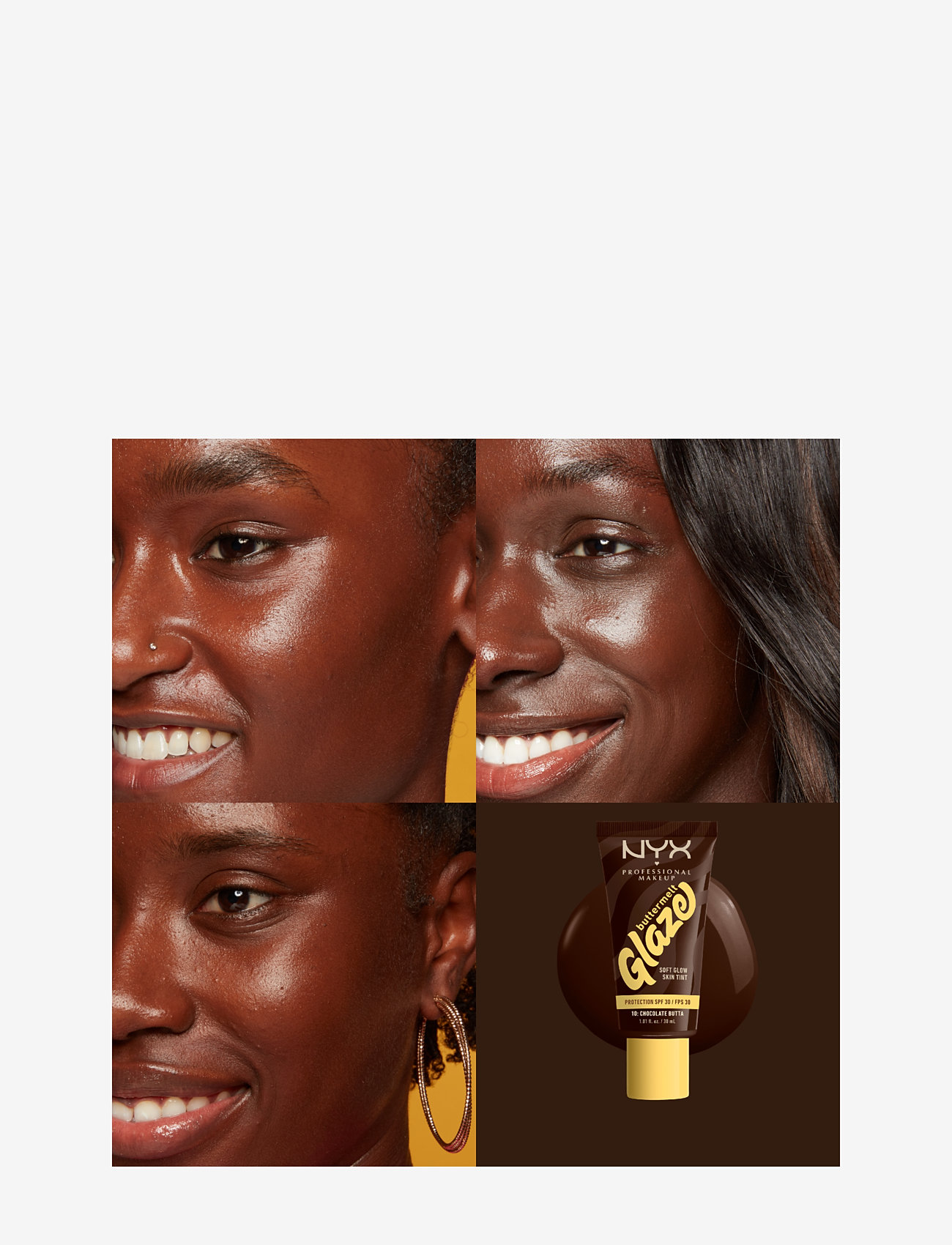 NYX Professional Makeup - NYX Professional Makeup Buttermelt Glaze Skin Tint SPF30 foundation 09 Hazelnut Butta 30 ml - makeup - chocolate butta - 1