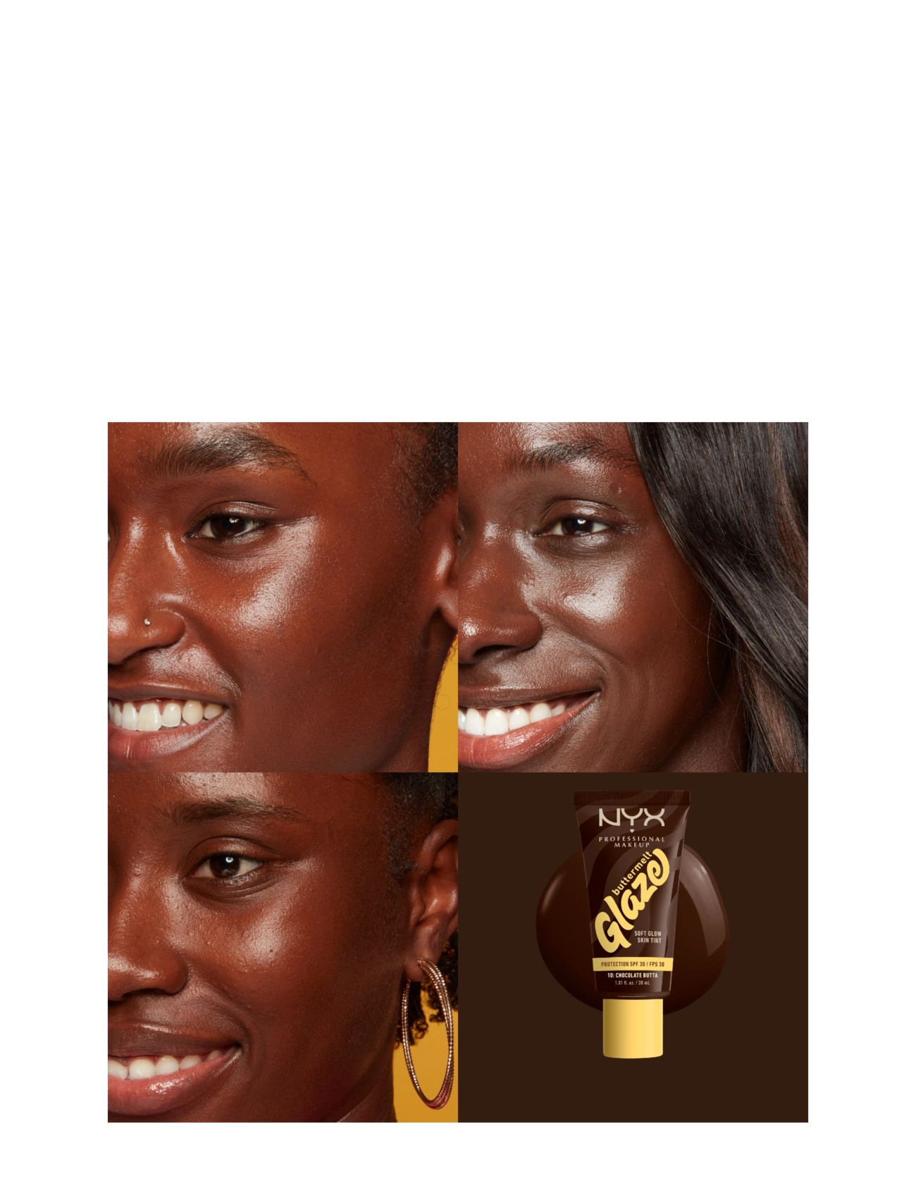 NYX Professional Makeup - NYX Professional Makeup Buttermelt Glaze Skin Tint SPF30 foundation 08 Nutmeg Butta 30 ml - festtøj til outletpriser - chocolate butta - 1