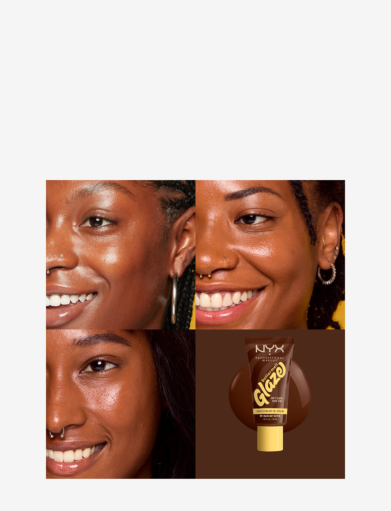 NYX Professional Makeup - NYX Professional Makeup Buttermelt Glaze Skin Tint SPF30 foundation 01 Whipped Butta 30 ml - makeup - hazelnut butta - 1