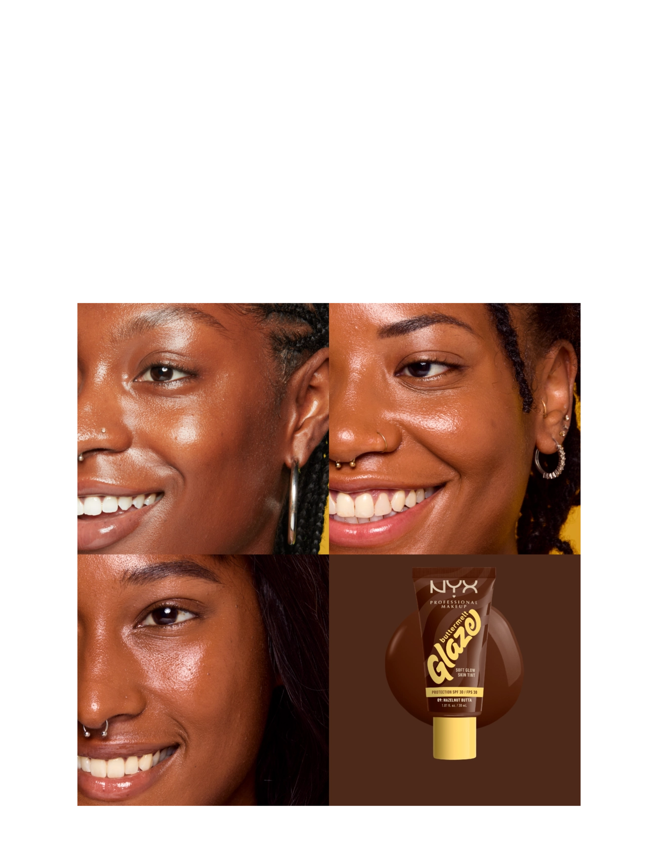 NYX Professional Makeup - NYX Professional Makeup Buttermelt Glaze Skin Tint SPF30 foundation 08 Nutmeg Butta 30 ml - makeup - hazelnut butta - 1