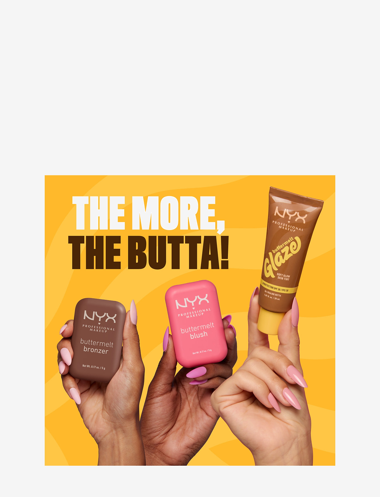 NYX Professional Makeup - NYX Professional Makeup Buttermelt Glaze Skin Tint SPF30 foundation 01 Whipped Butta 30 ml - makeup - hazelnut butta - 5