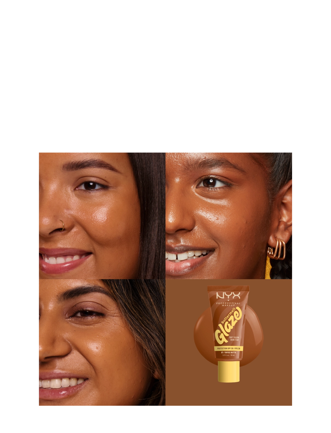 NYX Professional Makeup - NYX Professional Makeup Buttermelt Glaze Skin Tint SPF30 foundation 08 Nutmeg Butta 30 ml - festtøj til outletpriser - toffee butta - 1