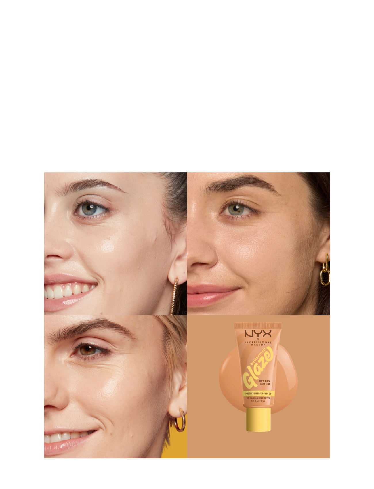 NYX Professional Makeup - NYX Professional Makeup Buttermelt Glaze Skin Tint SPF30 foundation 08 Nutmeg Butta 30 ml - makeup - vanilla bean butta - 1