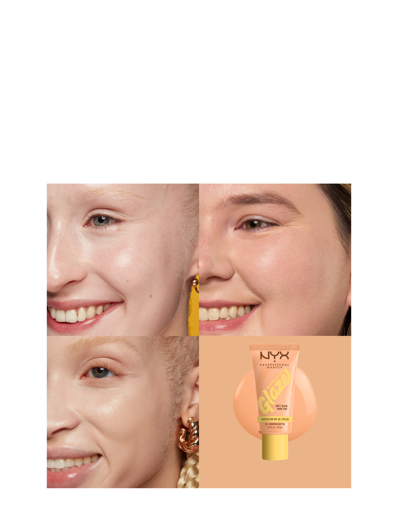 NYX Professional Makeup - NYX Professional Makeup Buttermelt Glaze Skin Tint SPF30 foundation 08 Nutmeg Butta 30 ml - makeup - whipped butta - 1