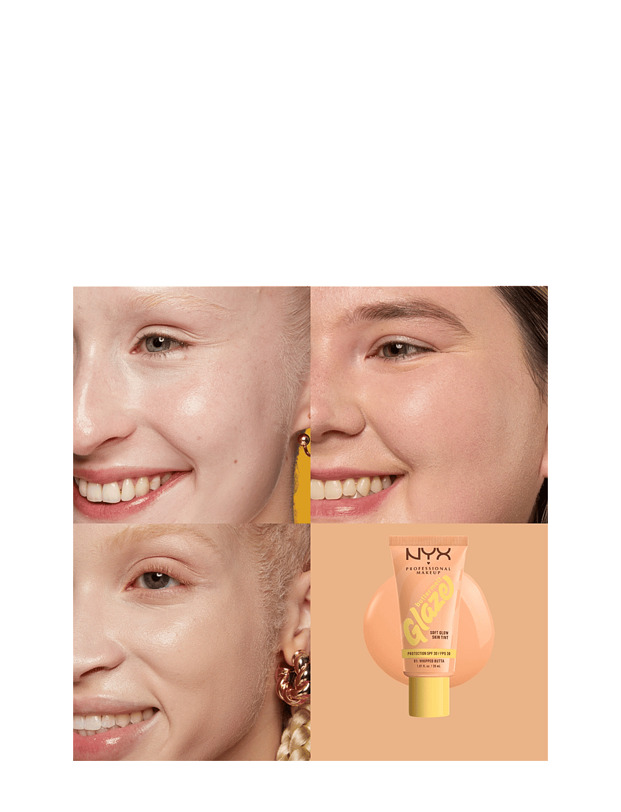 NYX Professional Makeup - NYX Professional Makeup Buttermelt Glaze Skin Tint SPF30 foundation 01 Whipped Butta 30 ml - makeup - whipped butta - 1