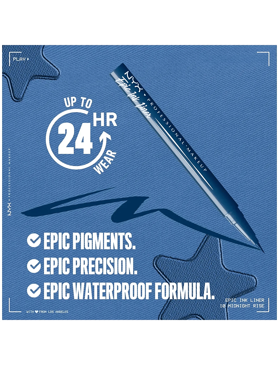 NYX Professional Makeup - NYX Professional Makeup Epic Ink Liner Waterproof 10 Midnight Rise 0,01 g - smink - midnight rise - 3