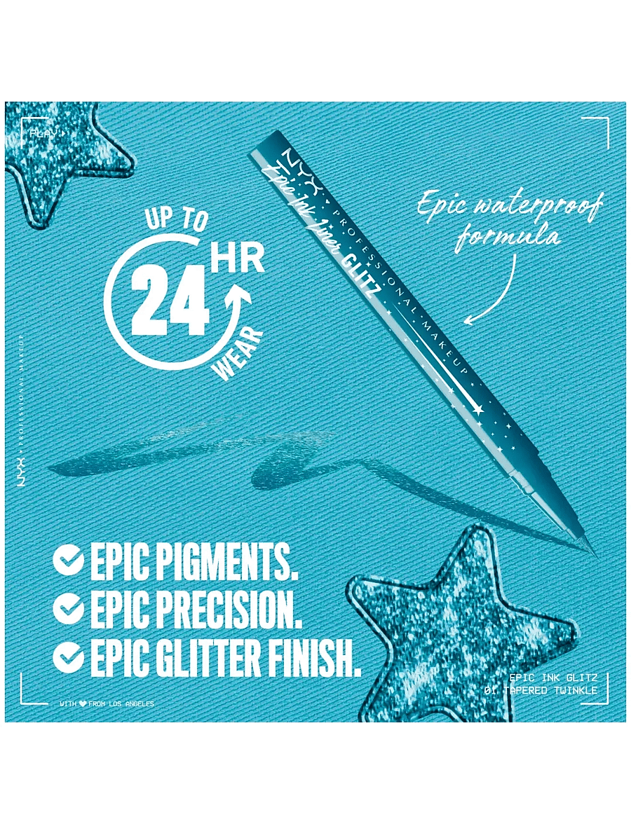 NYX Professional Makeup - NYX Professional Makeup Epic Ink Liner Glitz Waterproof 01 Tapered Twinkle 0,01 g - smink - tapered twinkle - 3