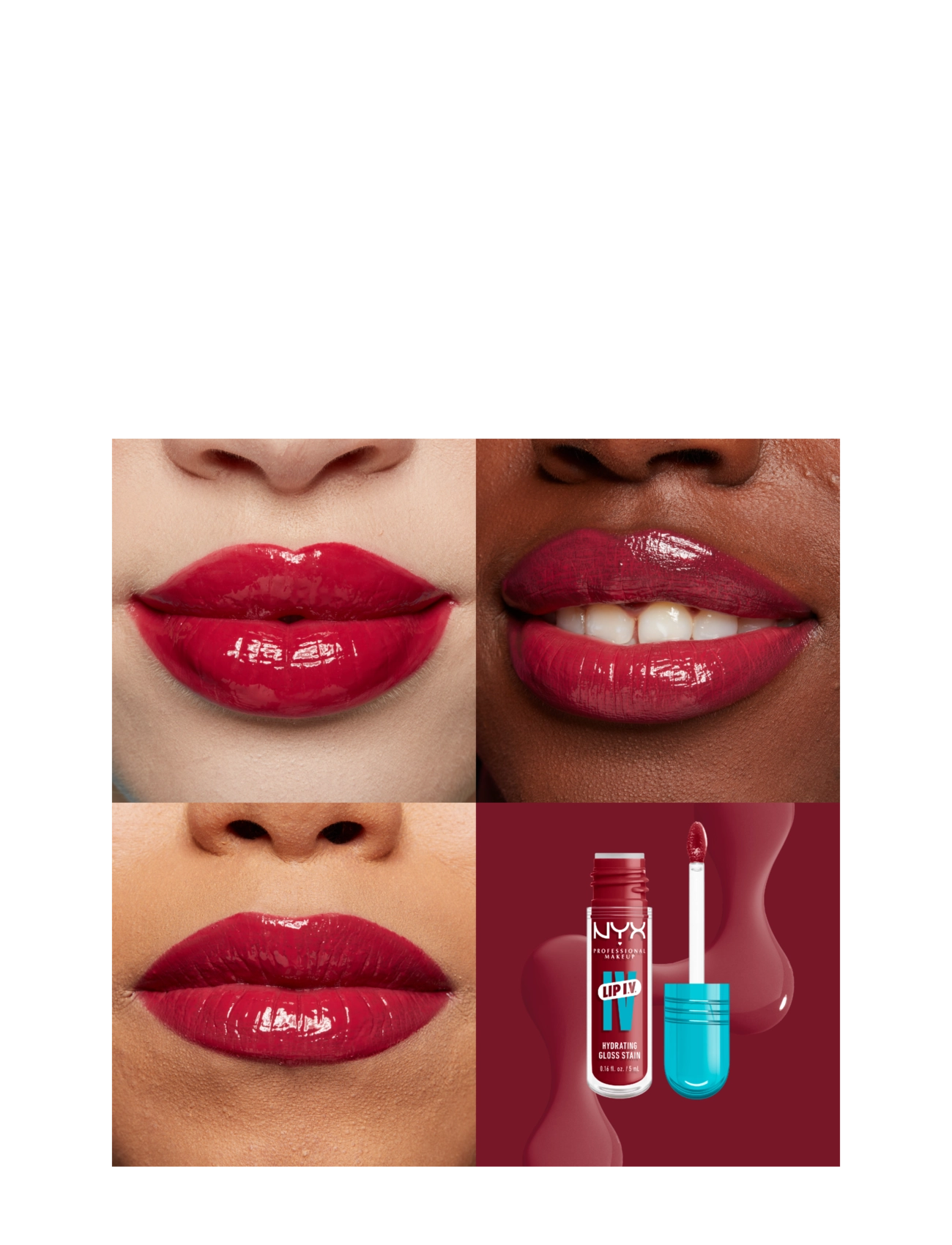 NYX Professional Makeup - NYX Professional Makeup Lip I.V. Hydrating Gloss Stain läppglans 01 Caramel Drip 5 ml - lip stain - berry thirsty - 1