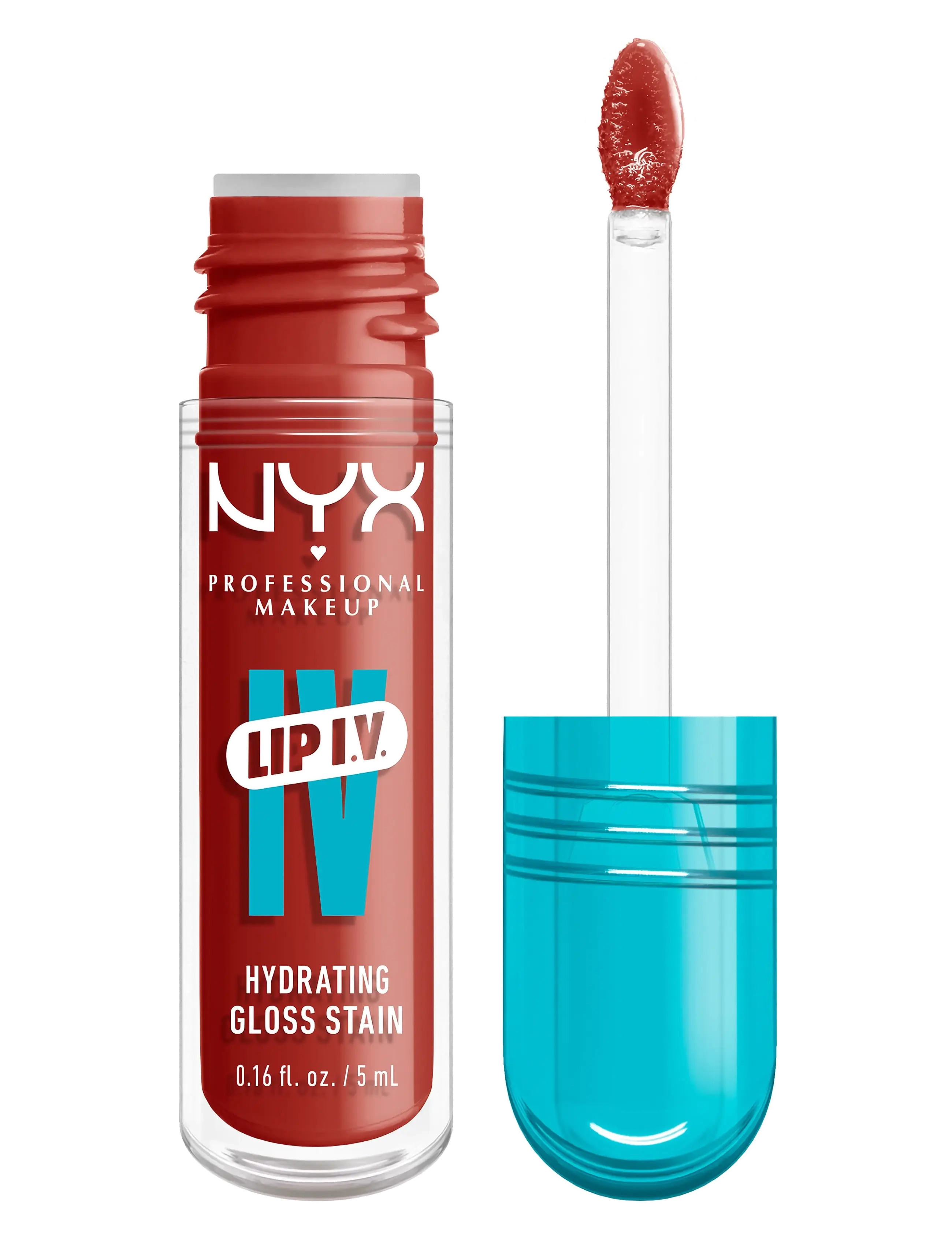 NYX Professional Makeup NYX Professional Makeup Lip I.V. Hydrating Gloss Stain läppglans 10 Berry Thirsty 5 ml - Makeup - BURST THAT TANG! / red