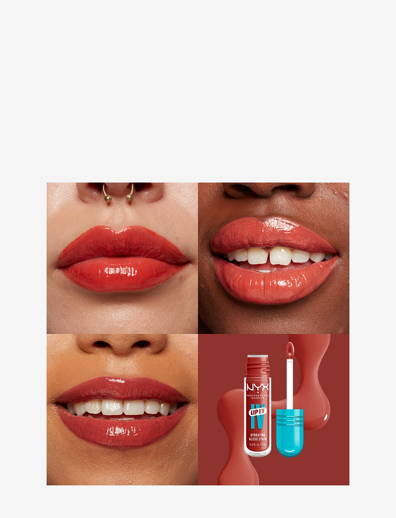 NYX Professional Makeup - NYX Professional Makeup Lip I.V. Hydrating Gloss Stain läppglans 12 Burst That Tang! 5 ml - förðunarvörur - burst that tang! - 1