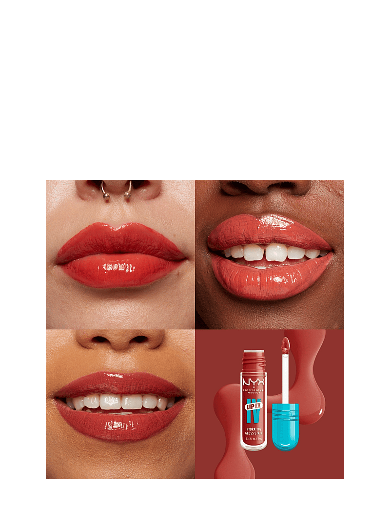 NYX Professional Makeup - NYX Professional Makeup Lip I.V. Hydrating Gloss Stain läppglans 12 Burst That Tang! 5 ml - förðunarvörur - burst that tang! - 1